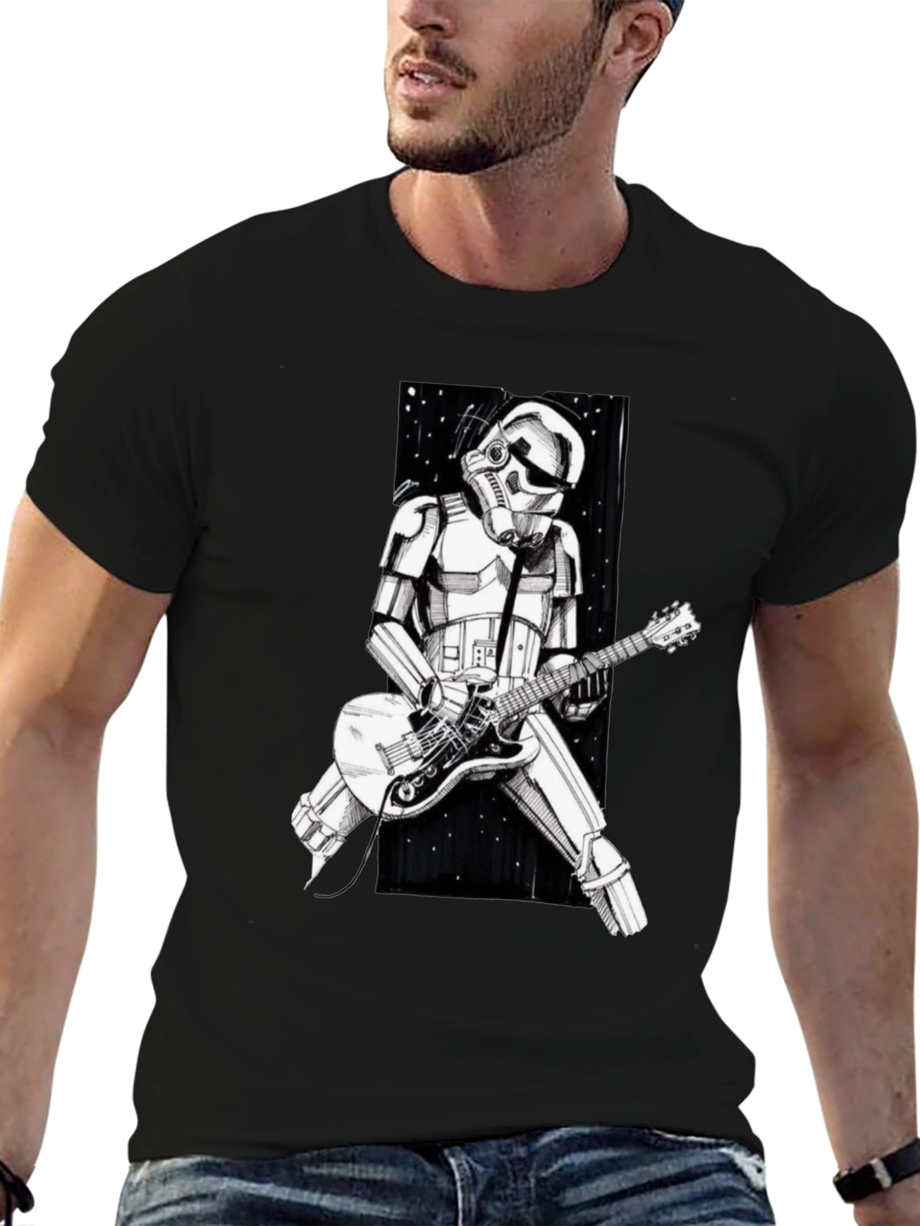 Stormtrooper Guitarist Graphic Tee - Black T-Shirt