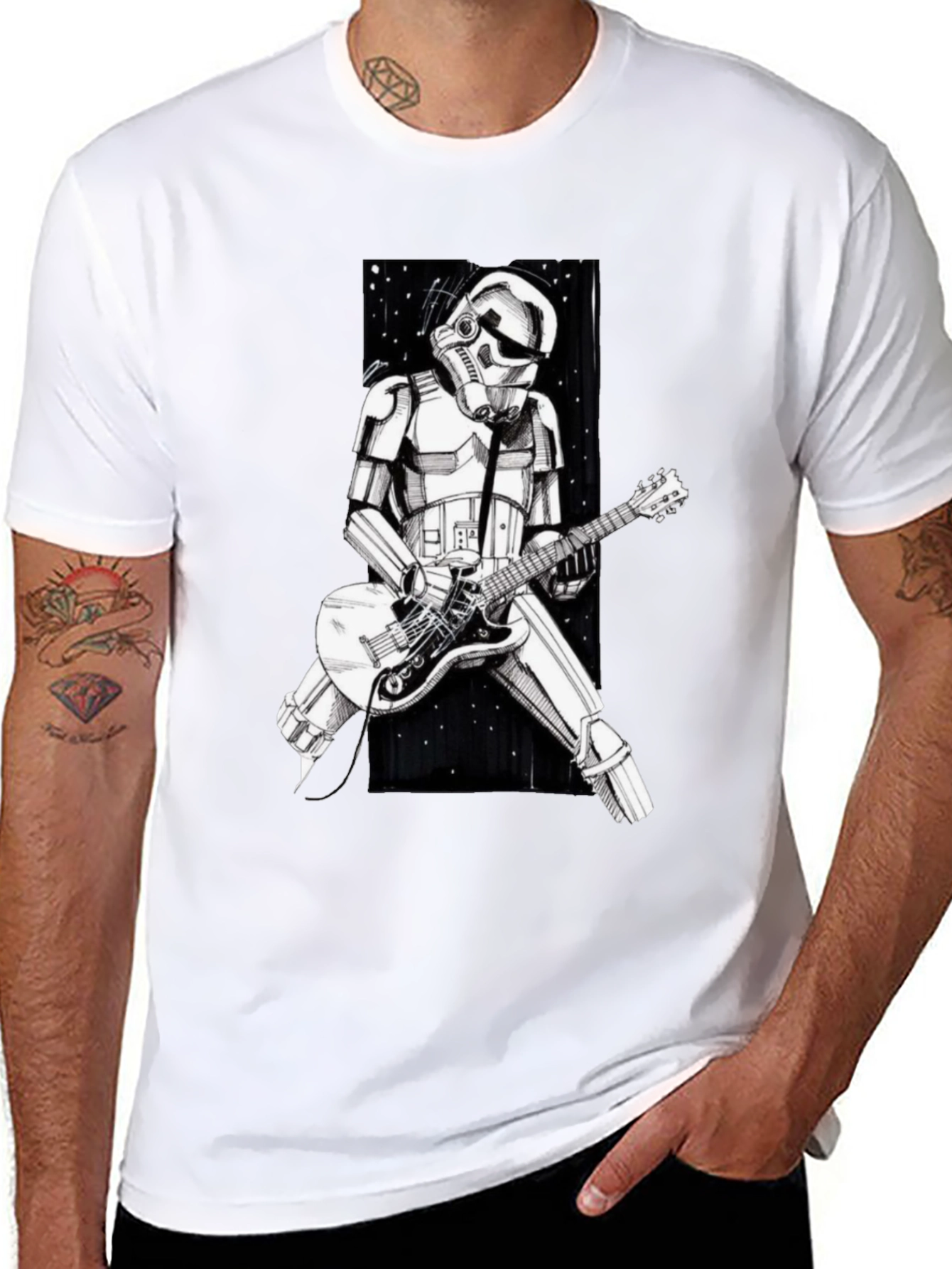 Stormtrooper Guitarist Graphic Tee - Black T-Shirt