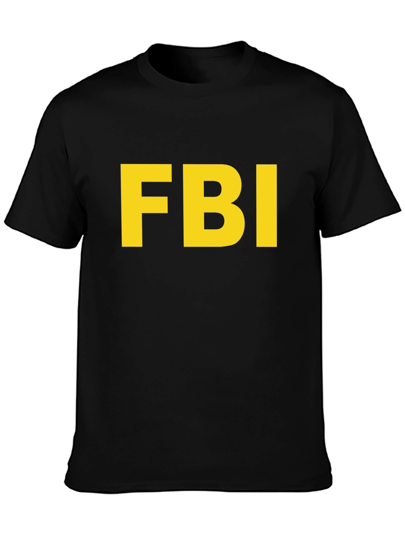 FBI Black T-Shirt - Bold Yellow Print
