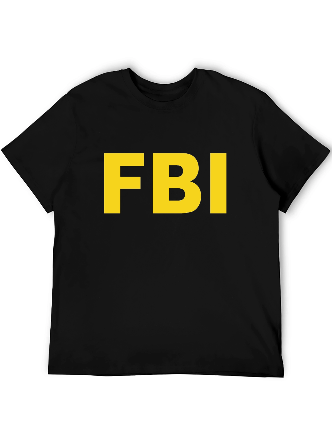 FBI Black T-Shirt - Bold Yellow Print