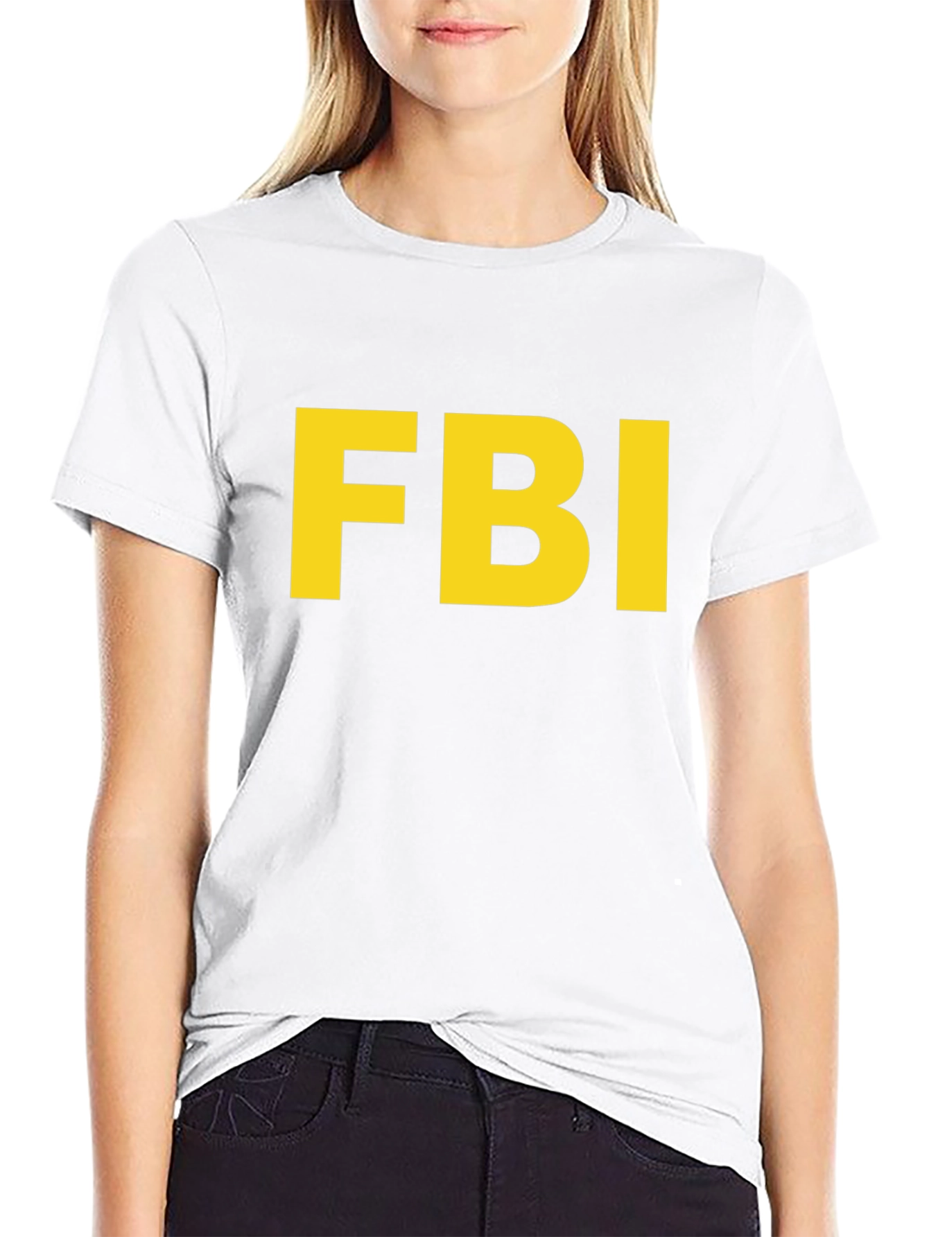 FBI Black T-Shirt - Bold Yellow Print