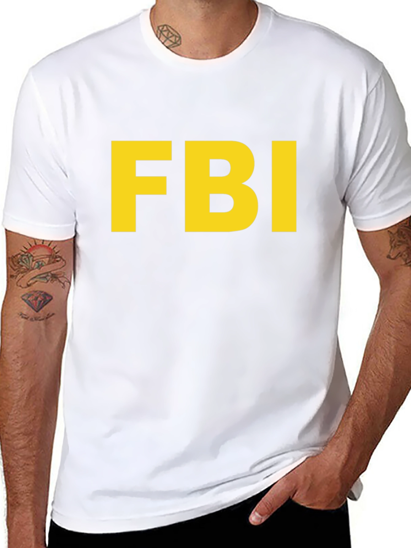 FBI Black T-Shirt - Bold Yellow Print