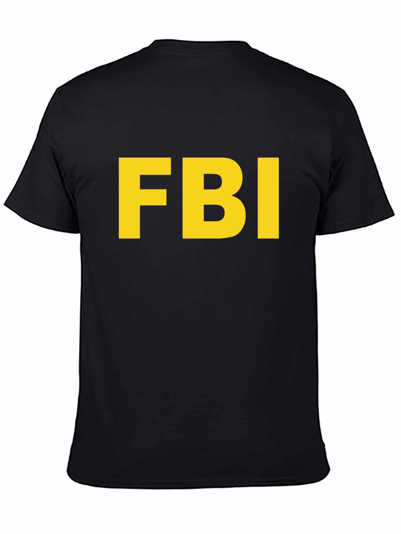 FBI Black T-Shirt - Bold Yellow Print