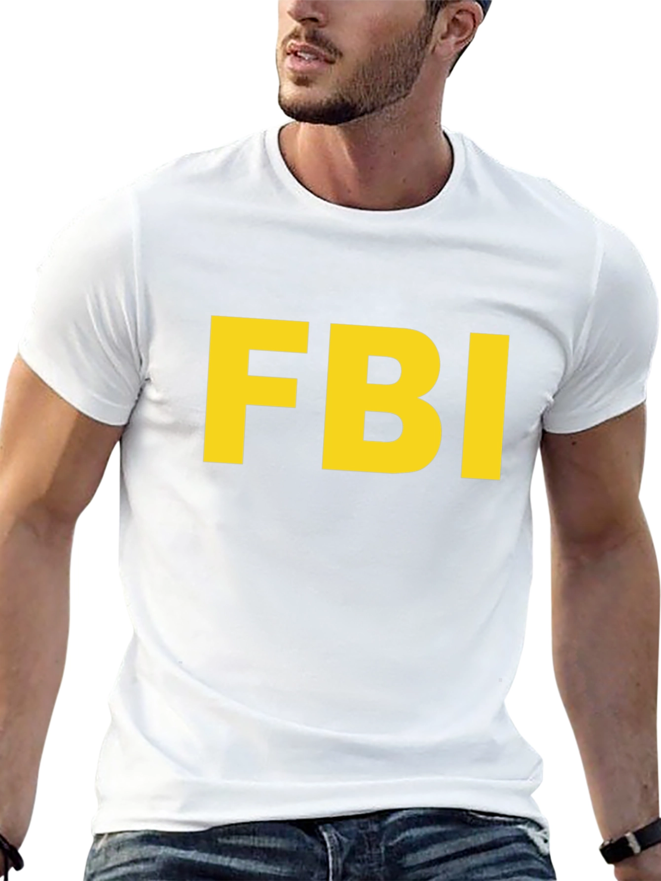 FBI Black T-Shirt - Bold Yellow Print