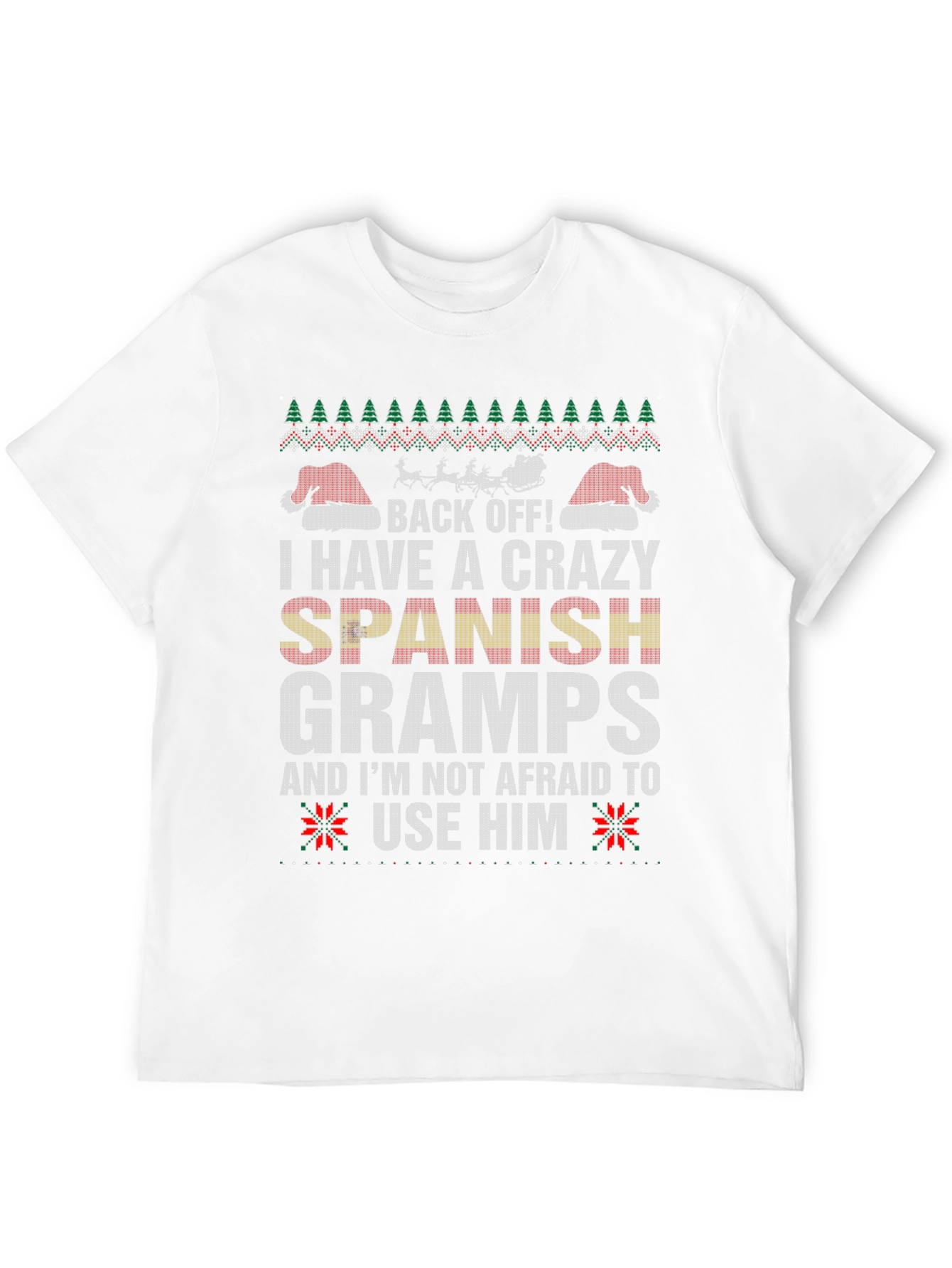 Crazy Spanish Gramps Ugly Christmas Sweater T-Shirt