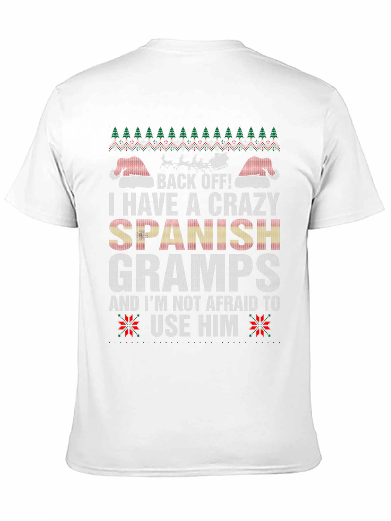 Crazy Spanish Gramps Ugly Christmas Sweater T-Shirt