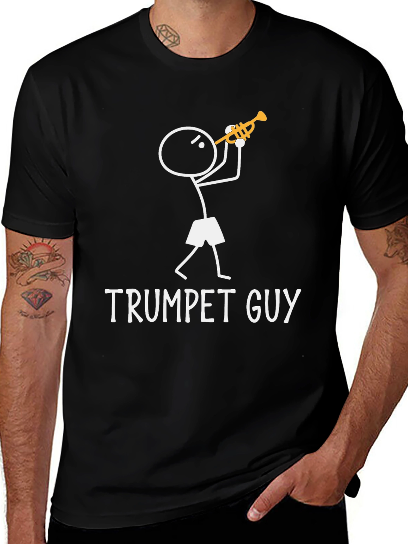 Trumpet Guy Graphic Tee - Funny Musician Shirt