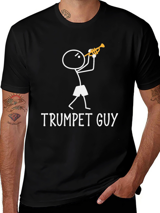 Trumpet Guy Graphic Tee - Funny Musician Shirt