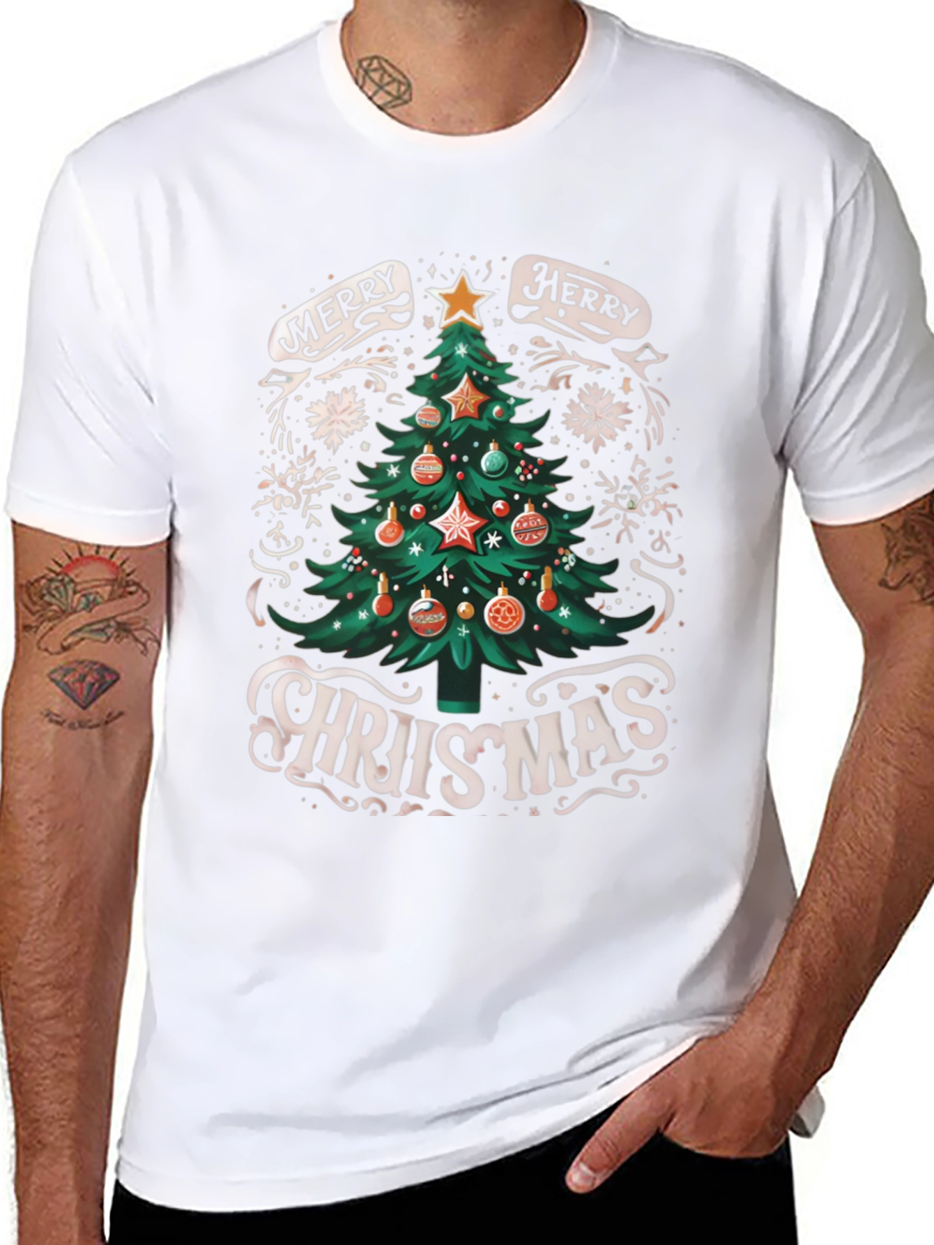 Merry Christmas Tree Graphic Tee