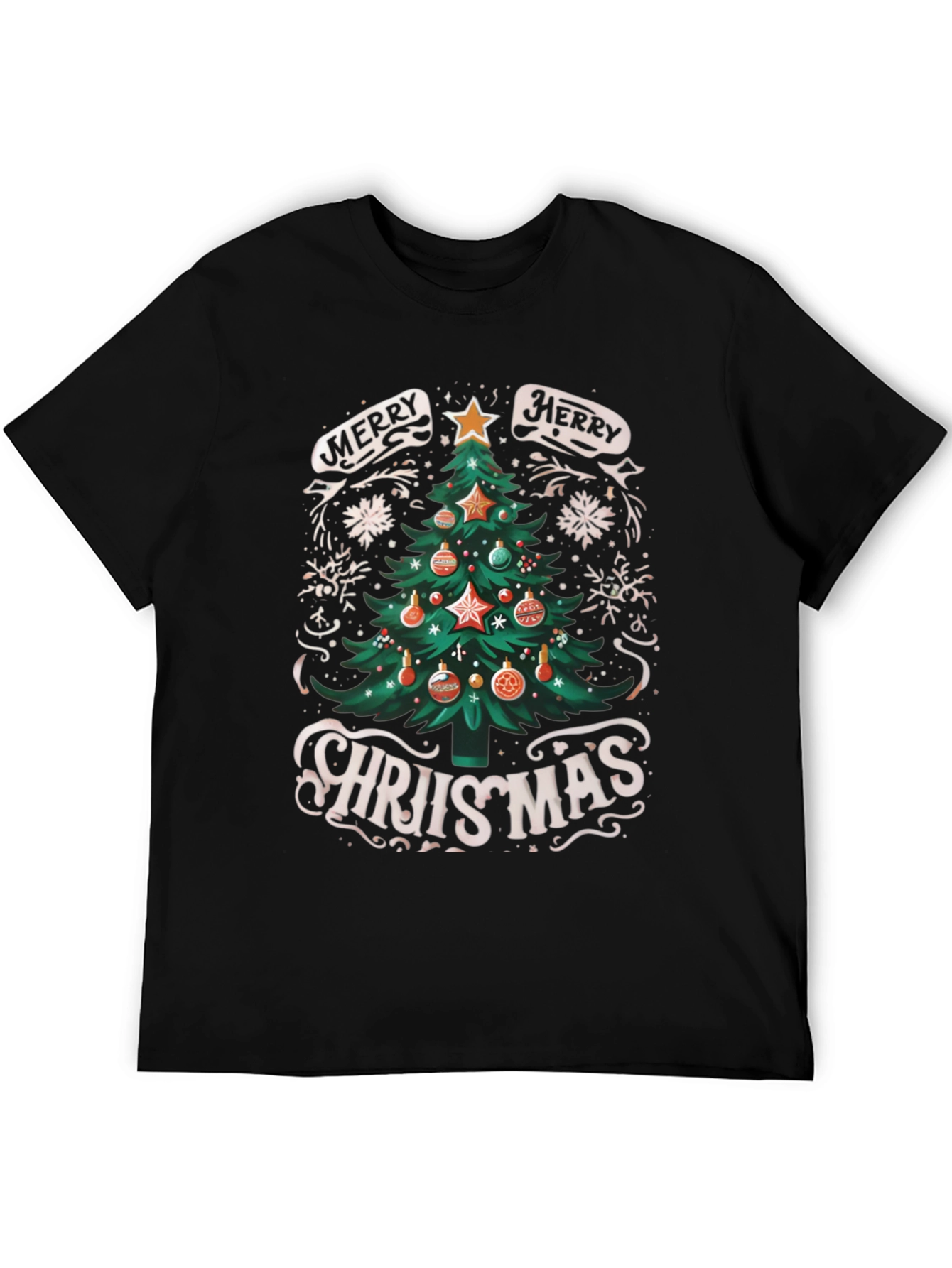 Merry Christmas Tree Graphic Tee