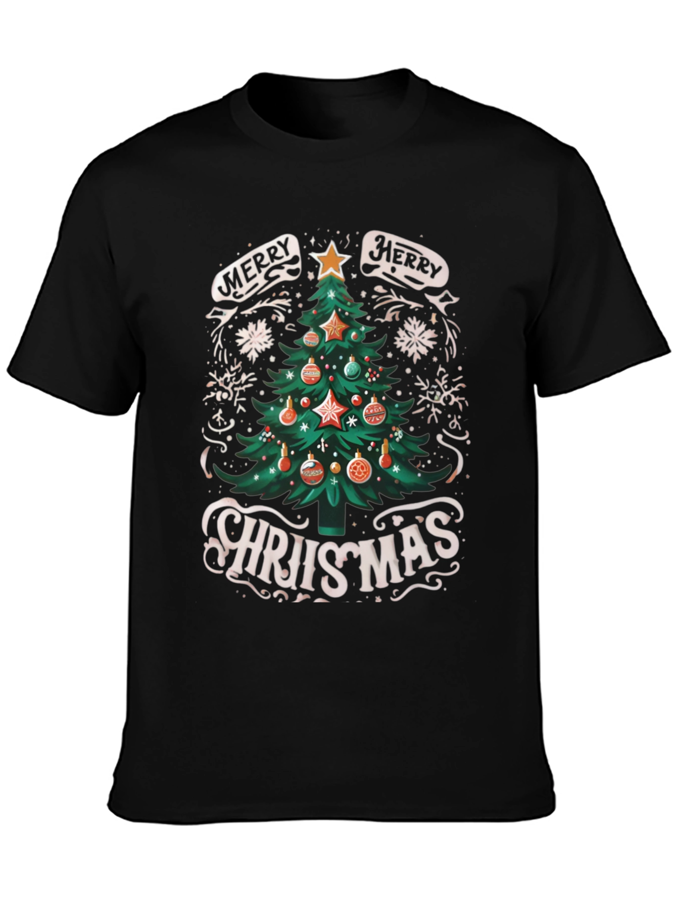 Merry Christmas Tree Graphic Tee