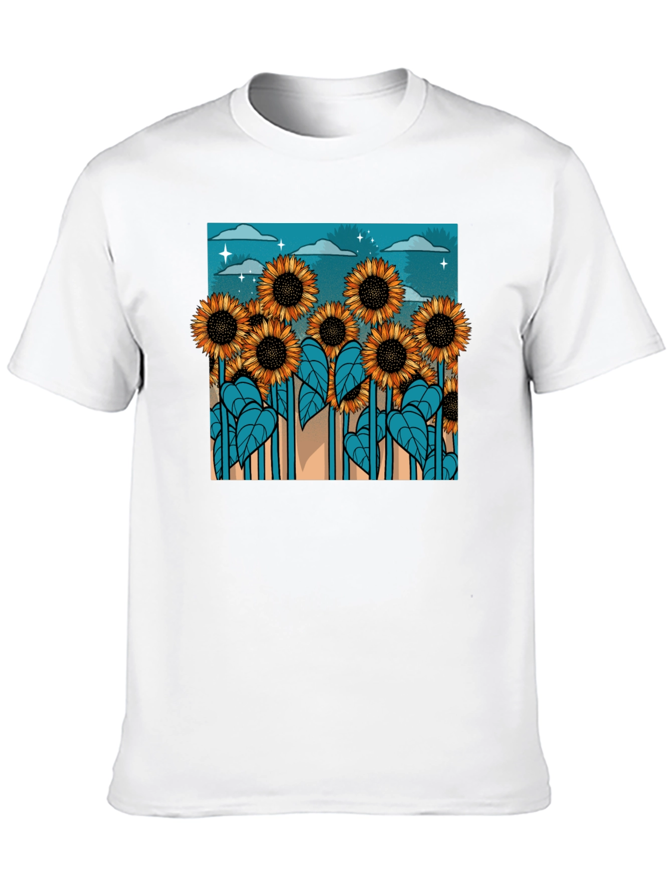 Sunflower Field Graphic Tee - Unique Design