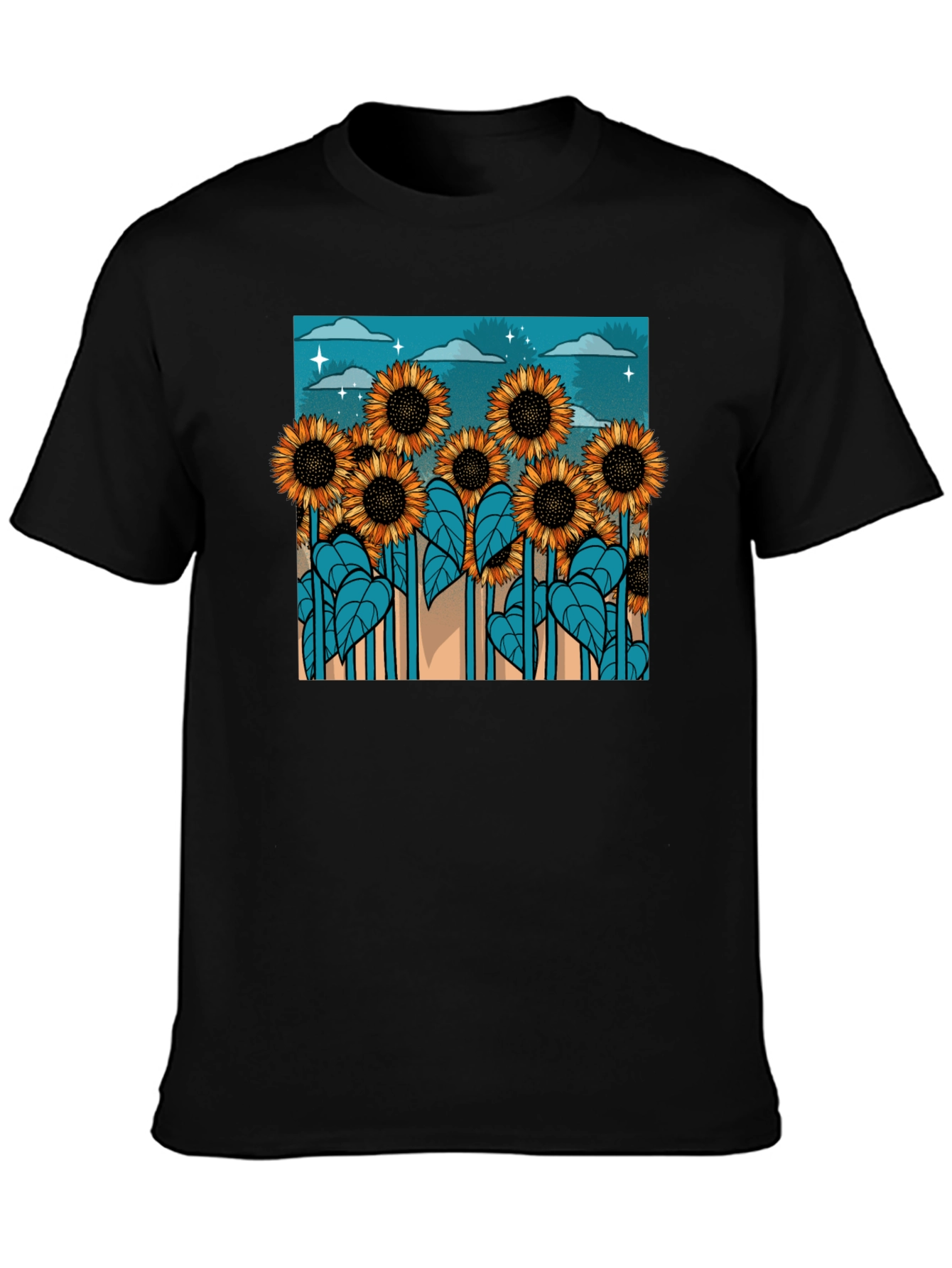 Sunflower Field Graphic Tee - Unique Design