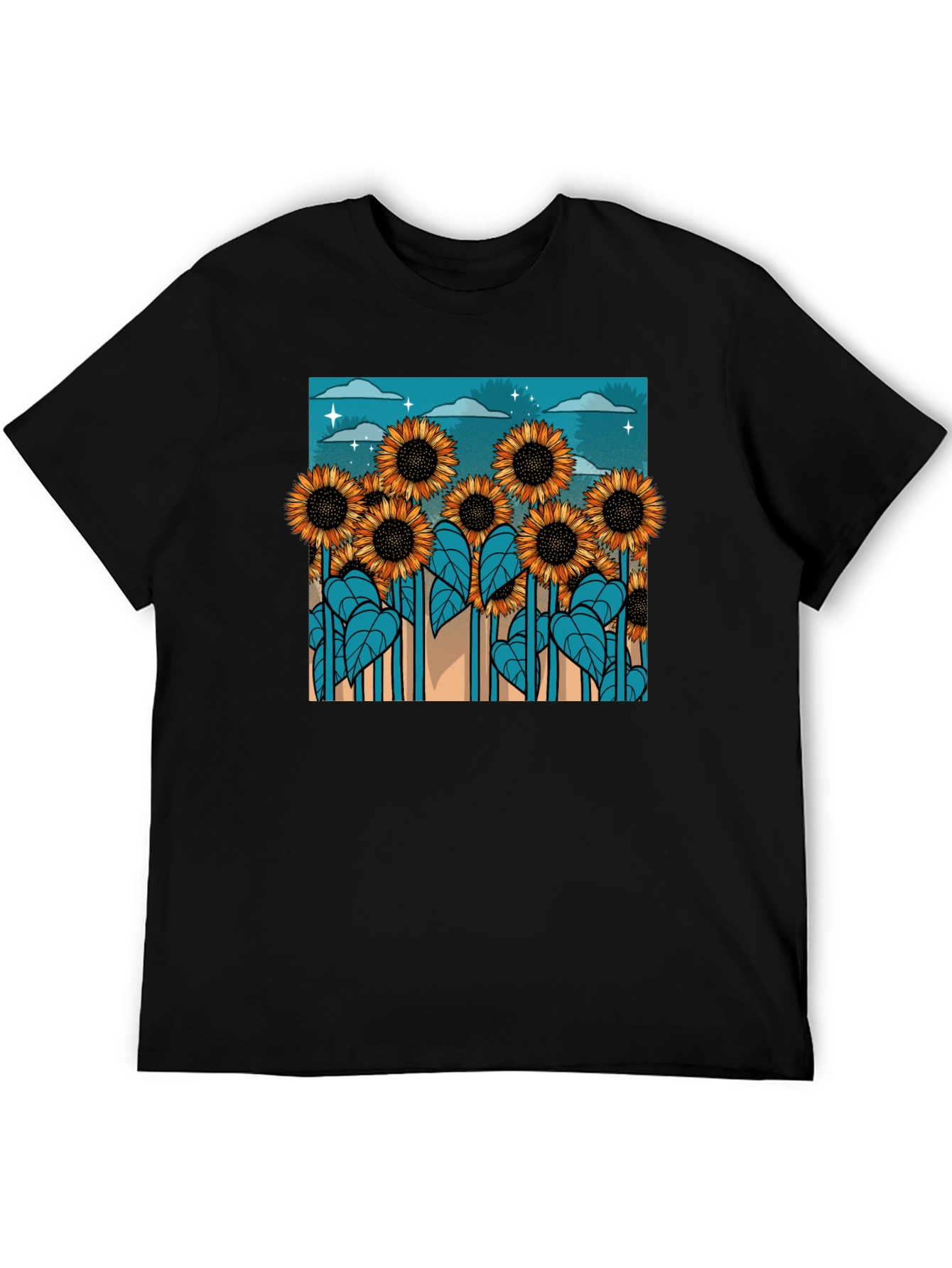 Sunflower Field Graphic Tee - Unique Design