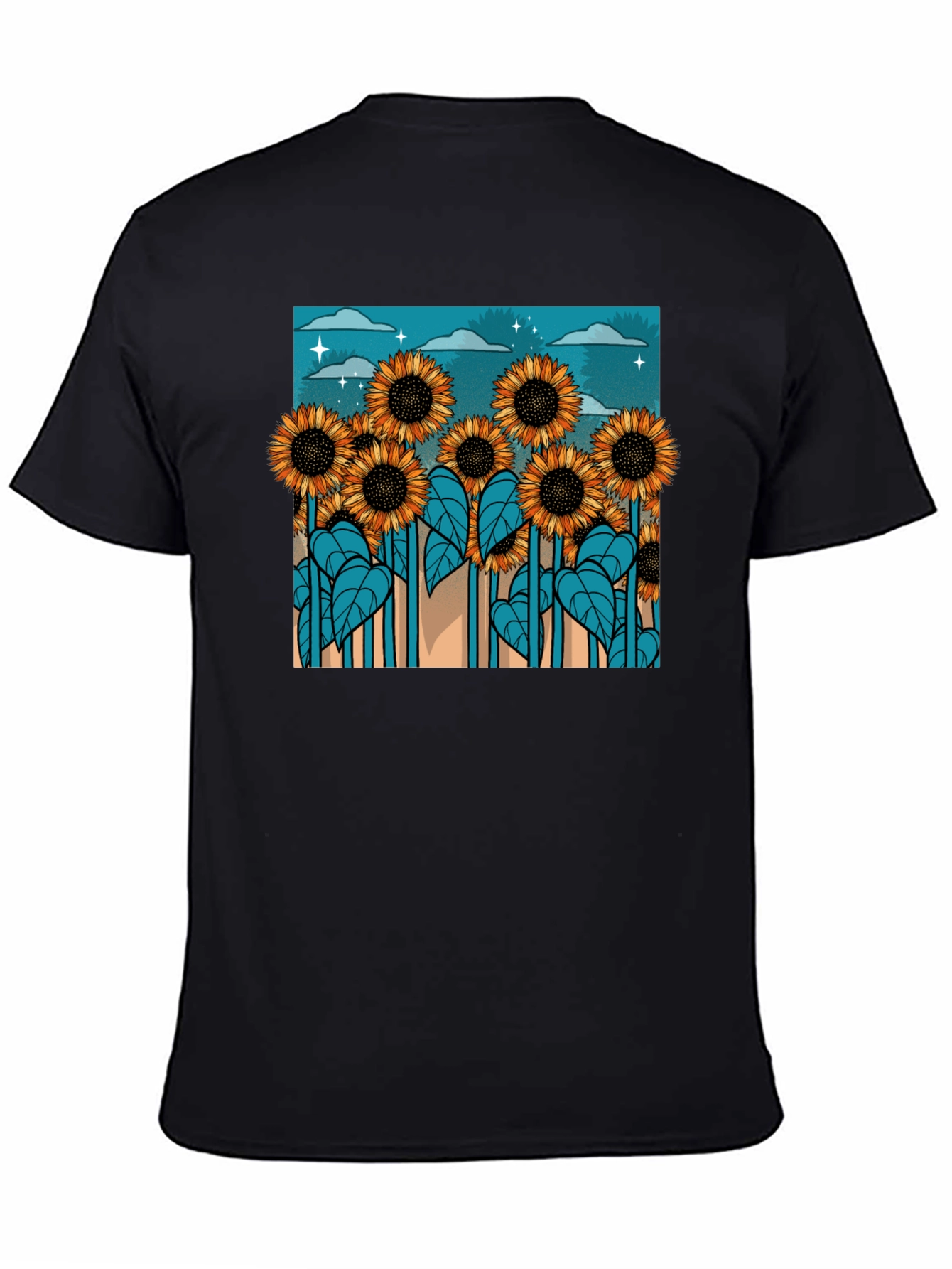 Sunflower Field Graphic Tee - Unique Design