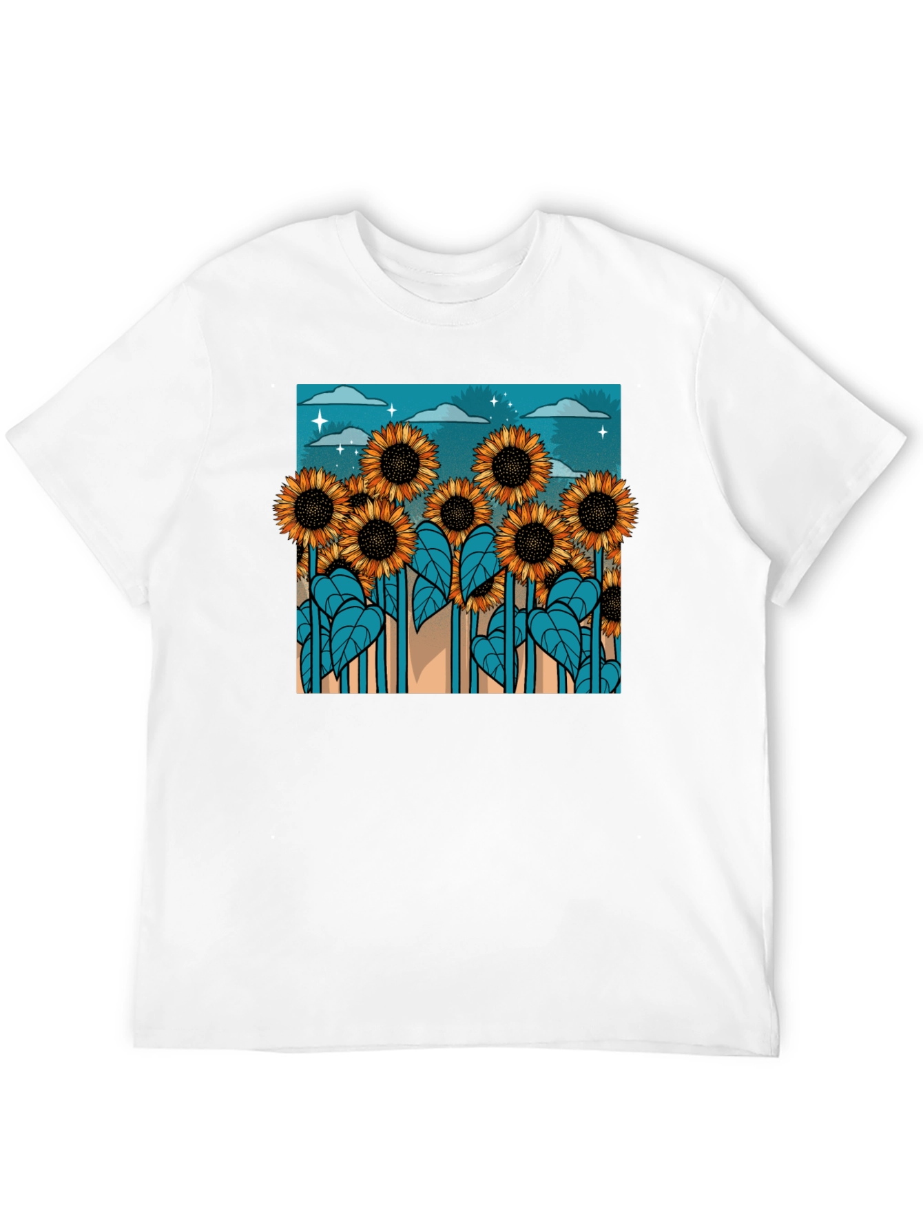 Sunflower Field Graphic Tee - Unique Design