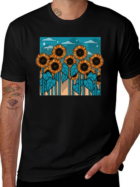 Sunflower Field Graphic Tee - Unique Design