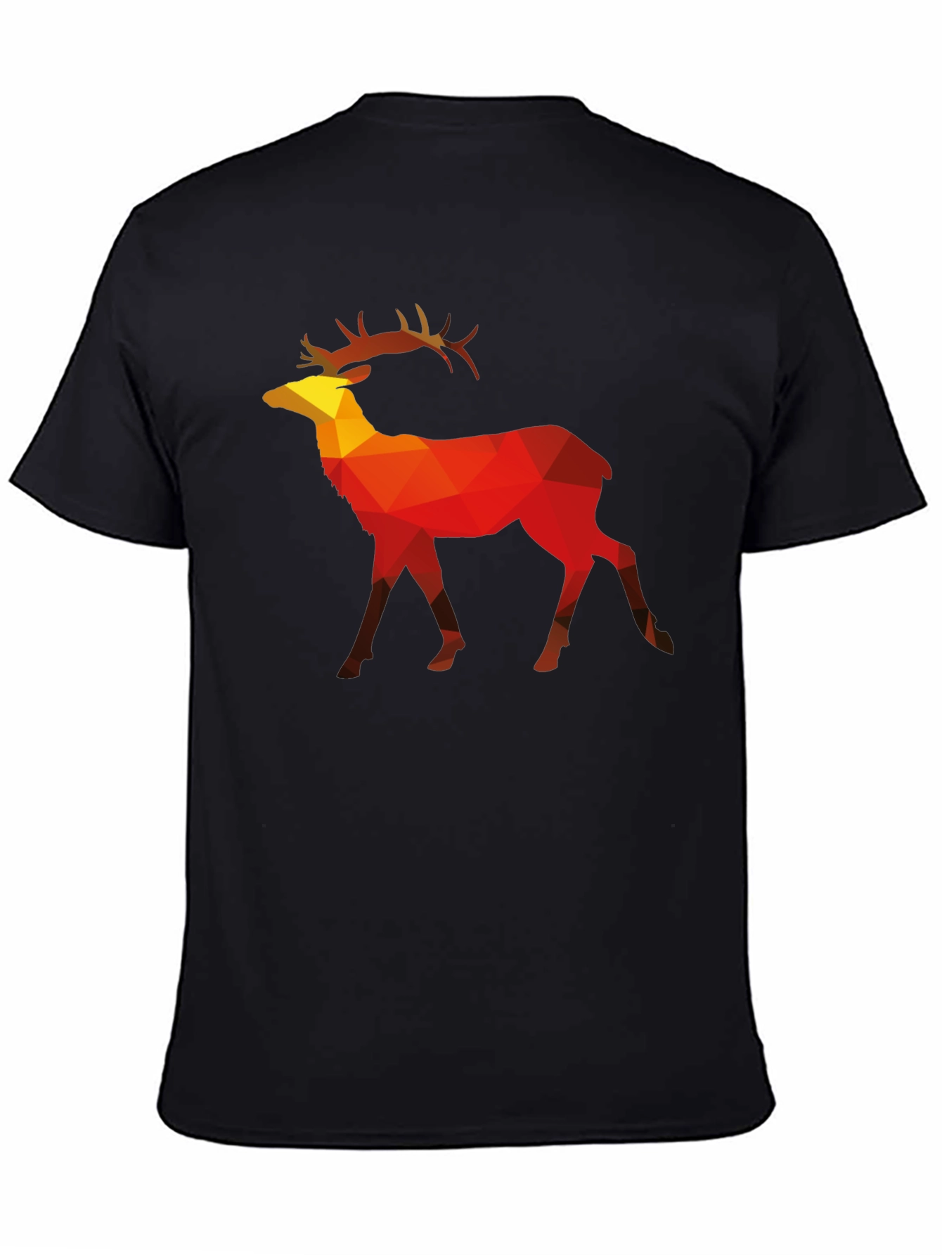 Geometric Deer Graphic Tee - Mens Black T-Shirt