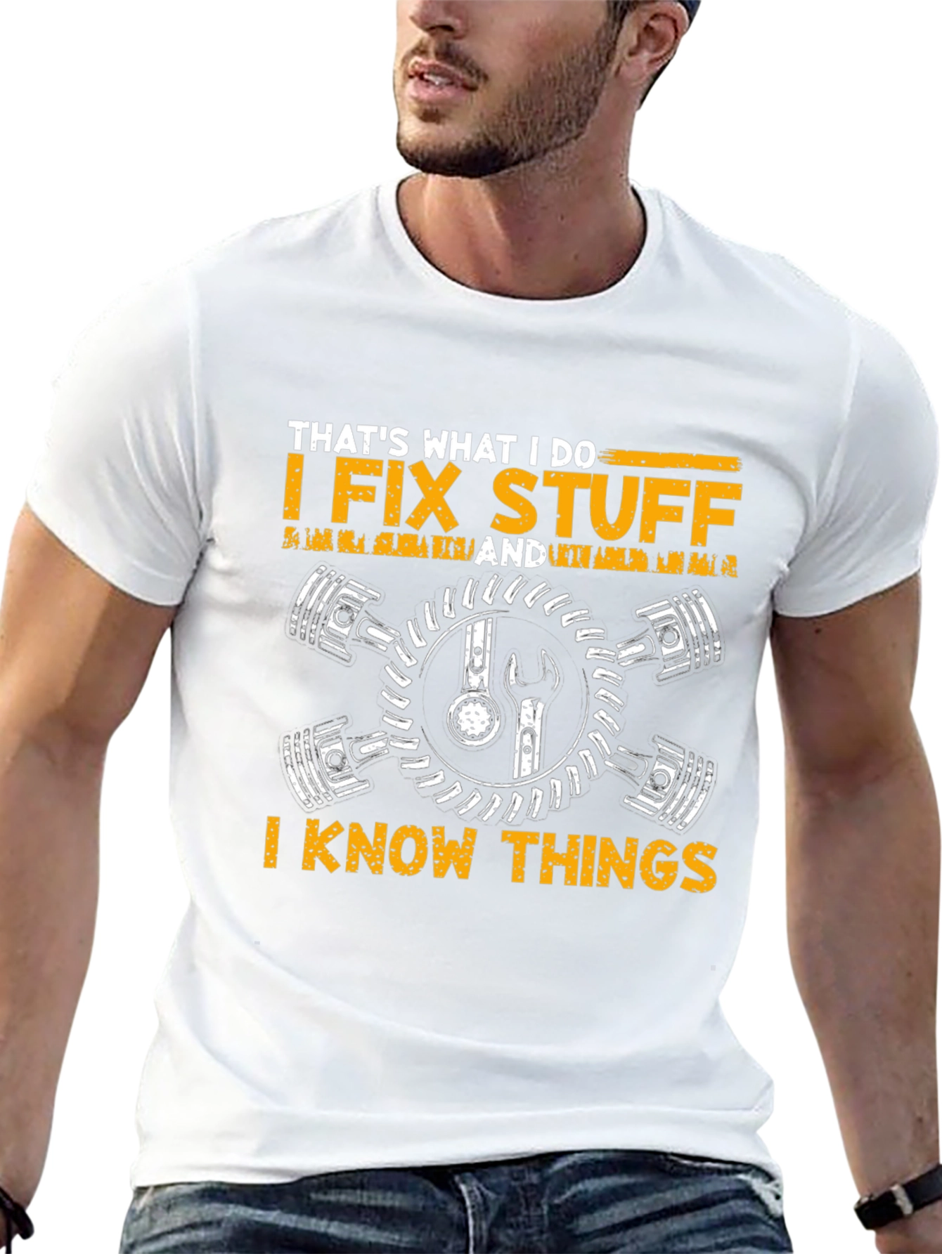 I Fix Stuff I Know Things Black Graphic T-Shirt