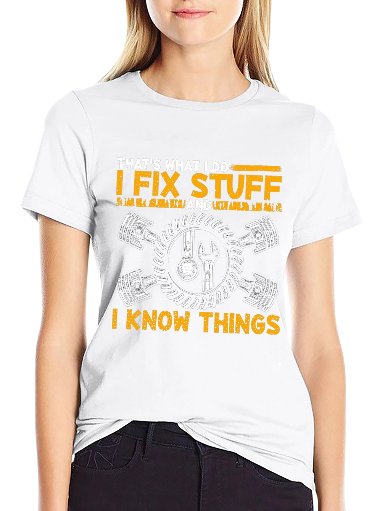 I Fix Stuff I Know Things Black Graphic T-Shirt
