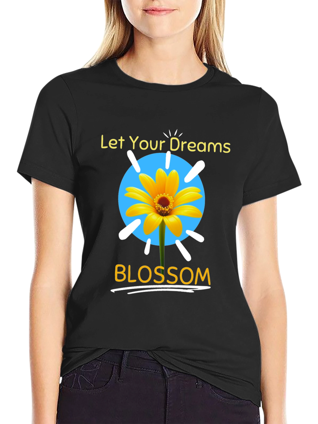 Dream Blossom Graphic Tee - Black Unisex T-Shirt