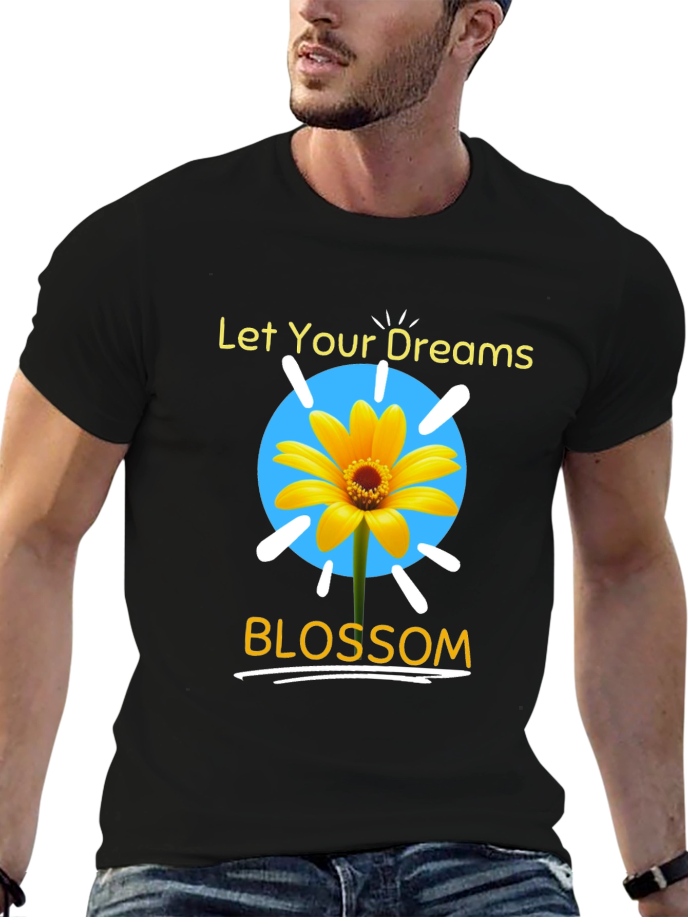Dream Blossom Graphic Tee - Black Unisex T-Shirt