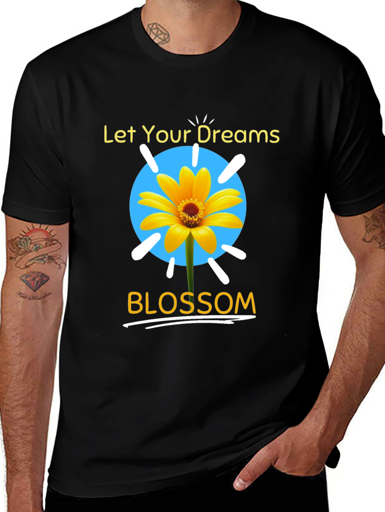 Dream Blossom Graphic Tee - Black Unisex T-Shirt