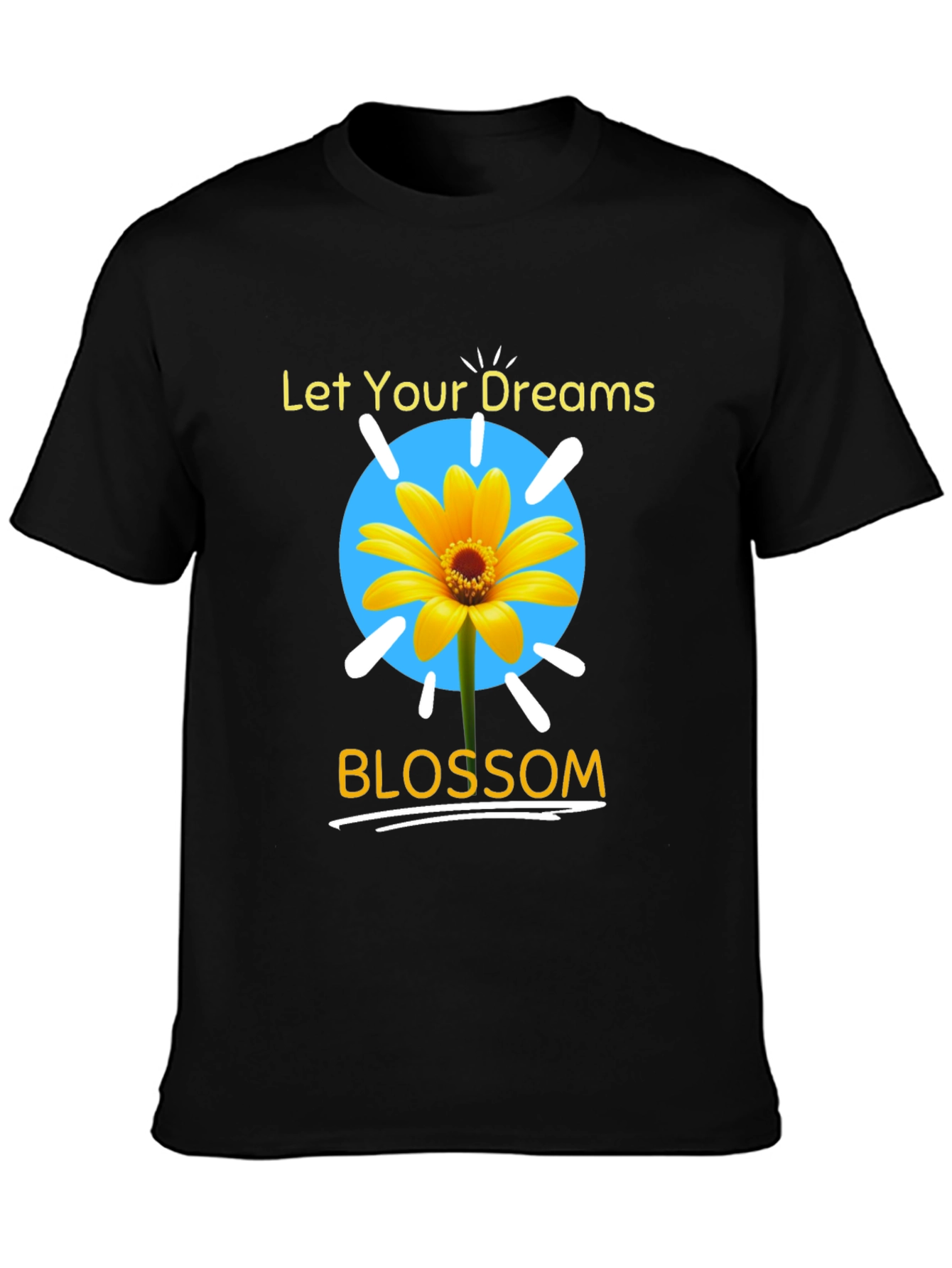 Dream Blossom Graphic Tee - Black Unisex T-Shirt