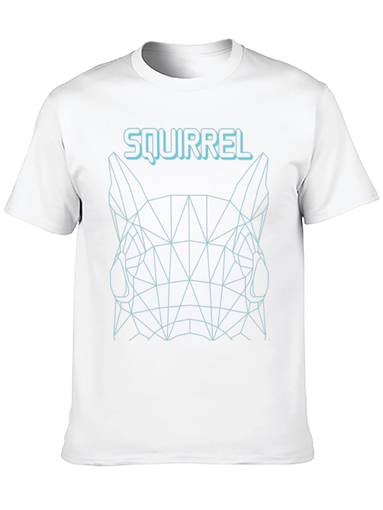 Geometric Squirrel Graphic Tee - Black