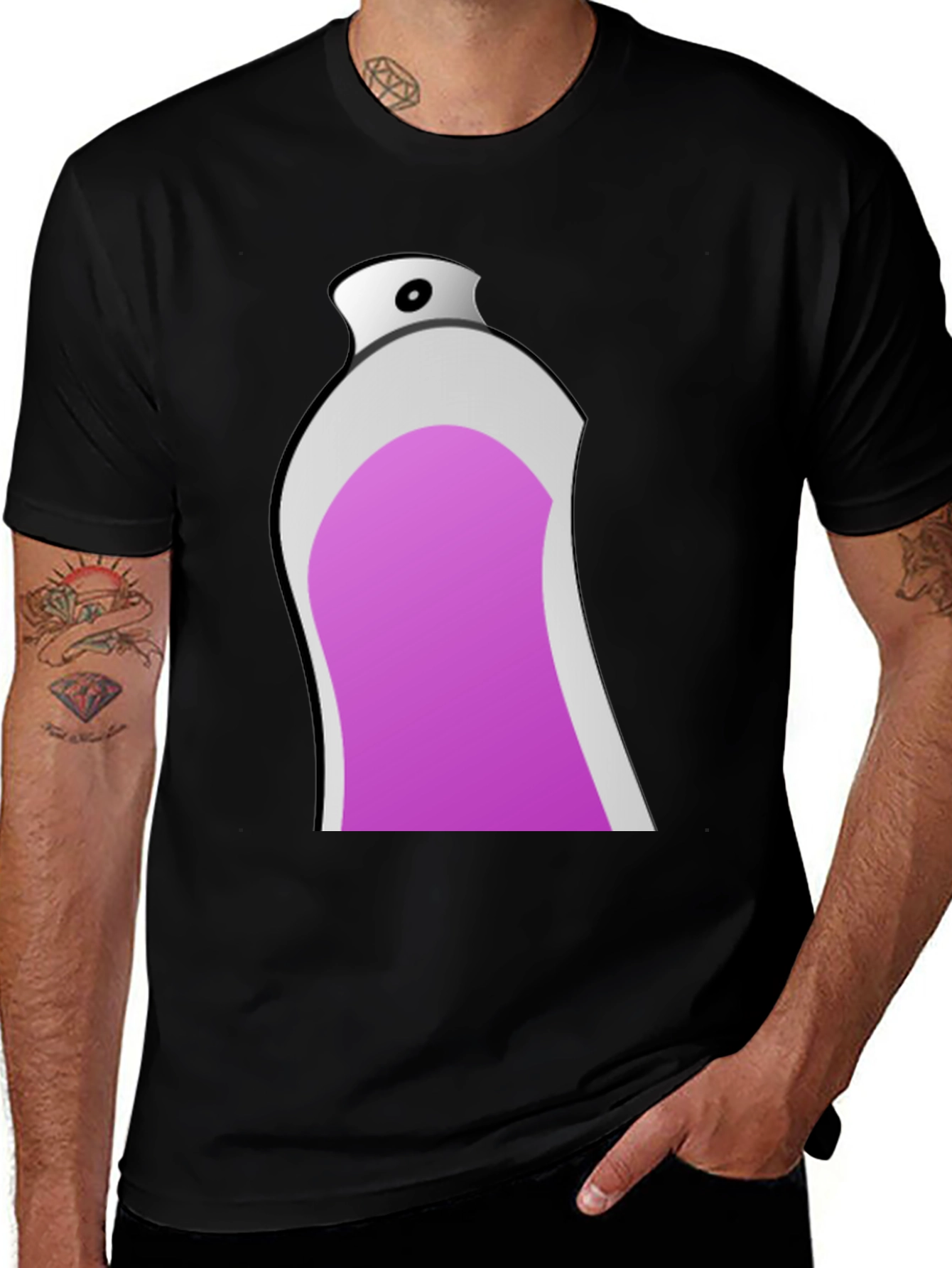 Spray Paint Graphic Tee - Black