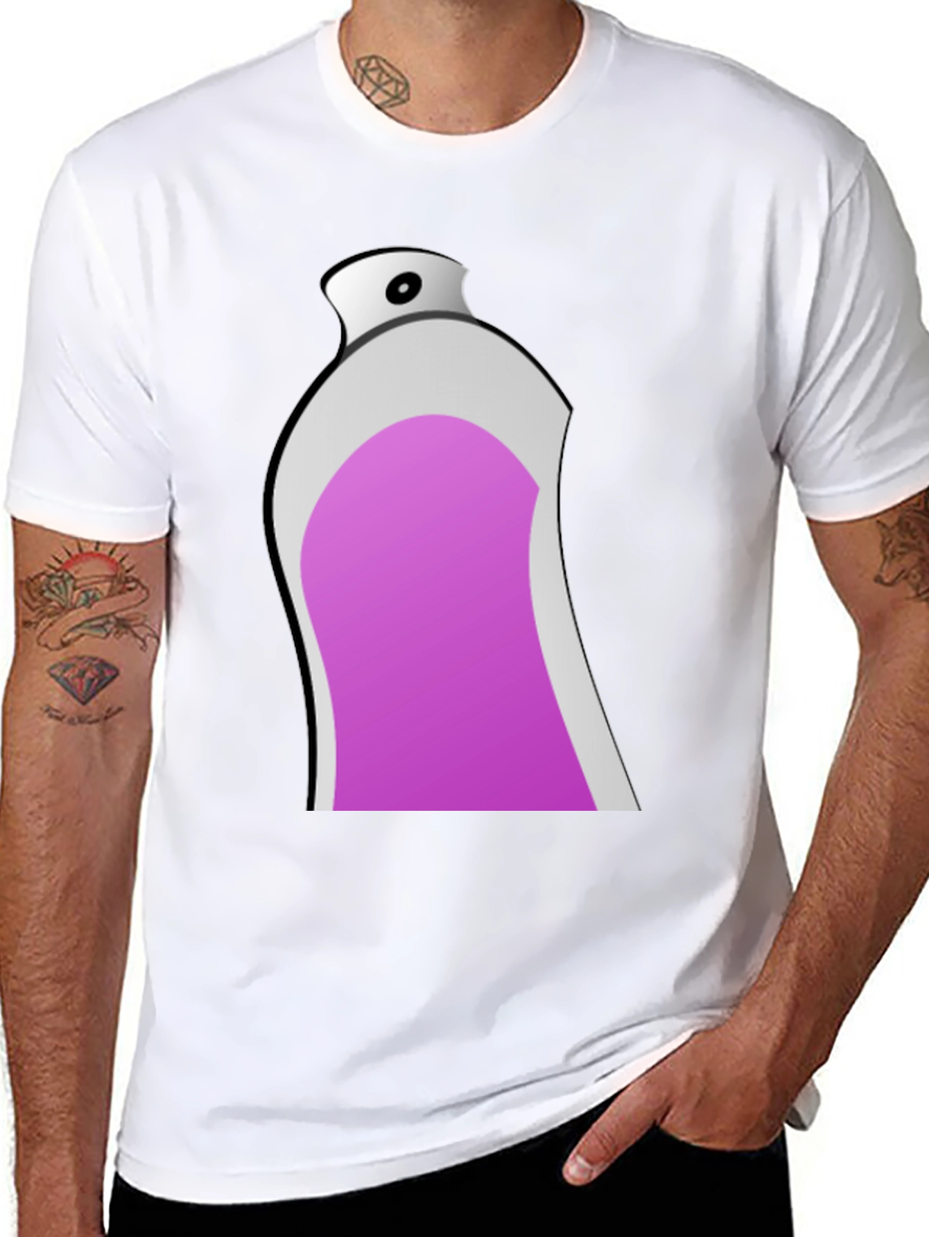Spray Paint Graphic Tee - Black