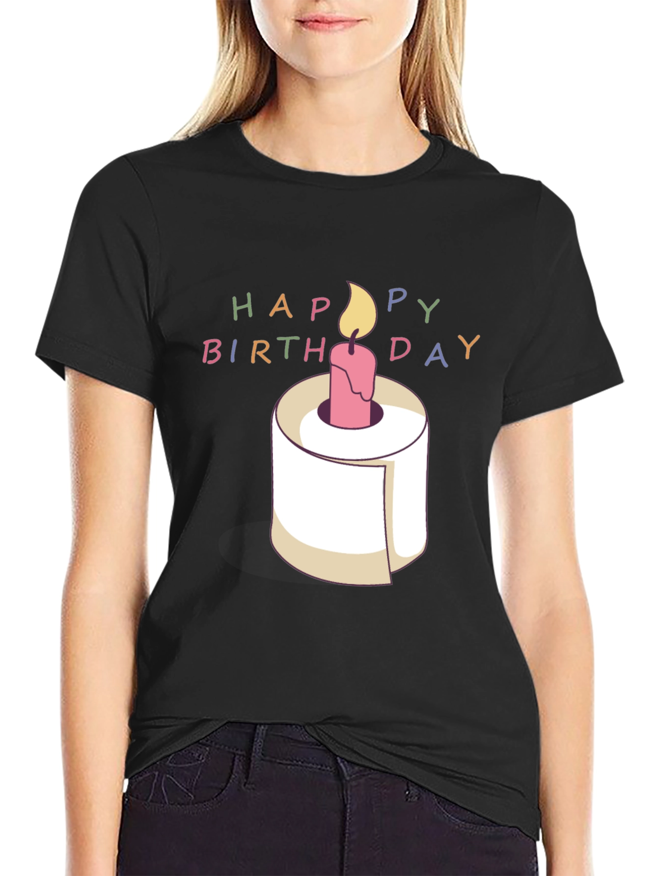 Funny Birthday Toilet Paper Roll Candle T-Shirt