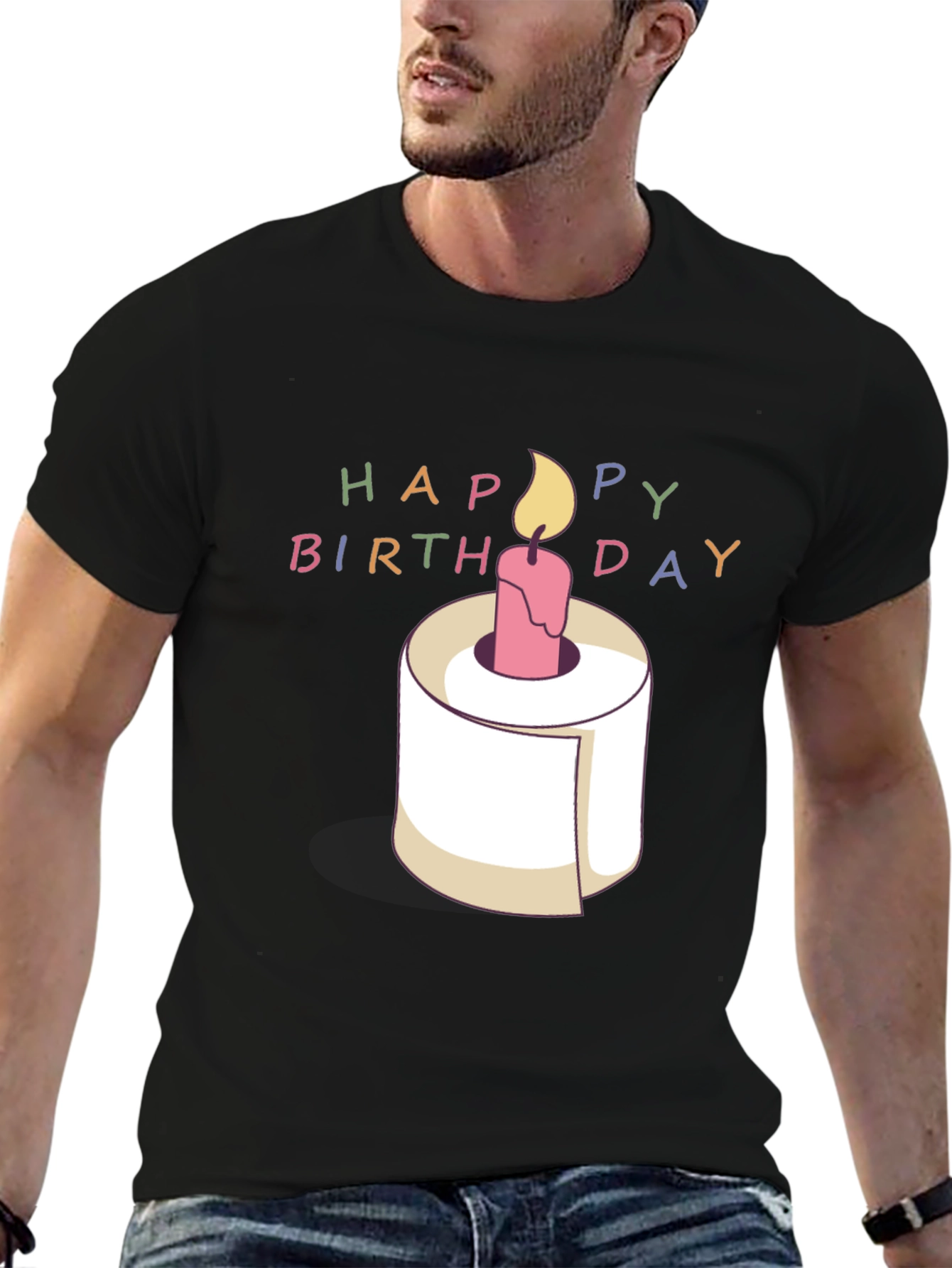 Funny Birthday Toilet Paper Roll Candle T-Shirt