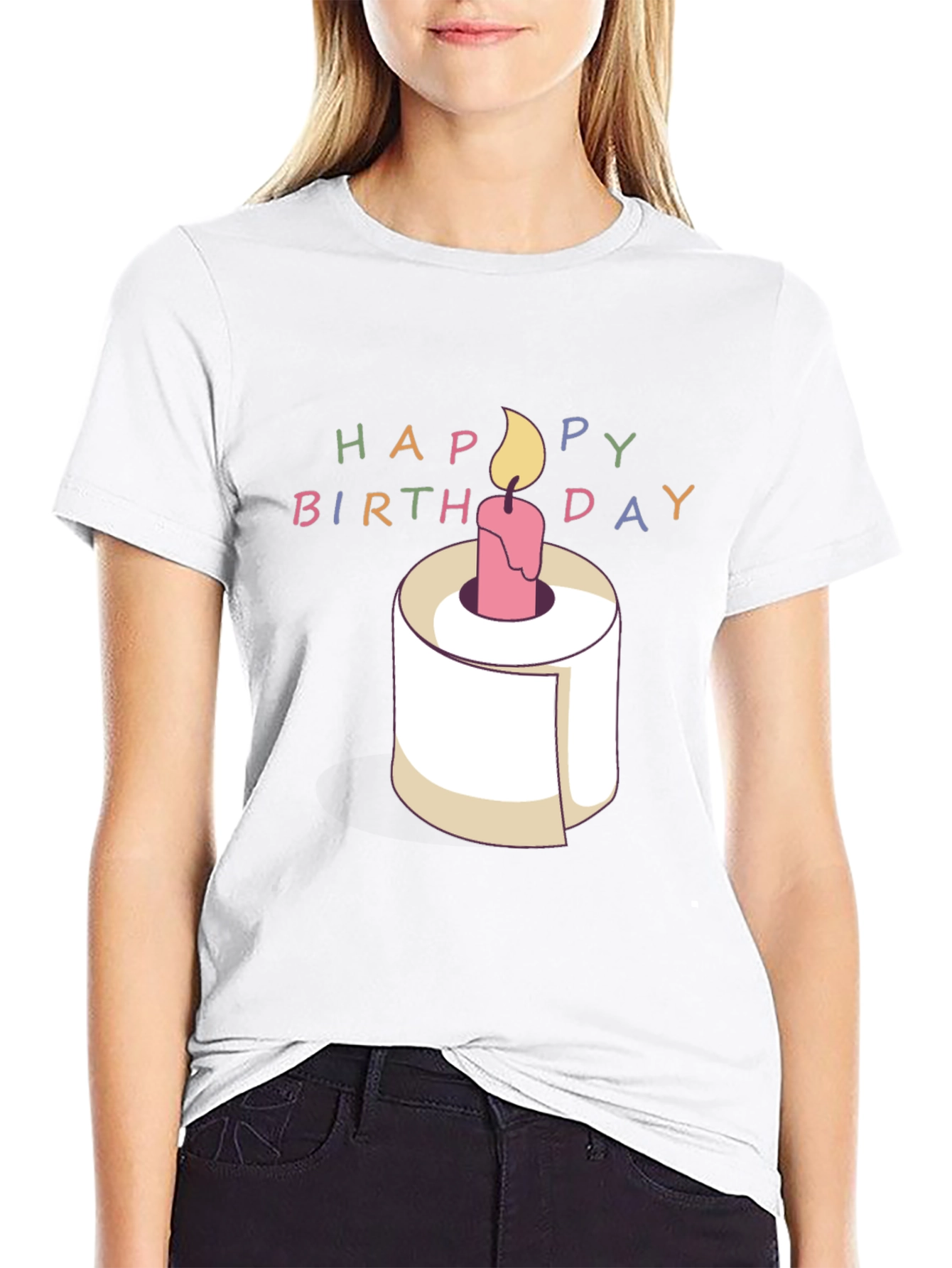 Funny Birthday Toilet Paper Roll Candle T-Shirt