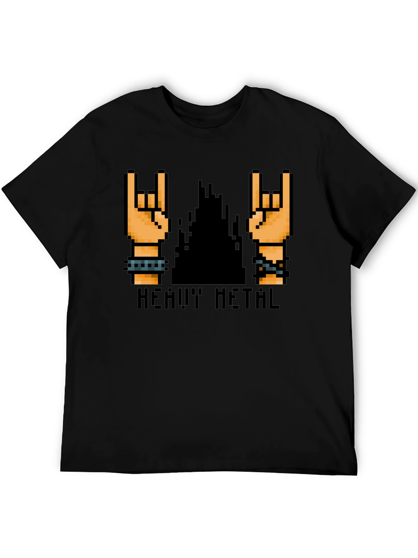 Heavy Metal Pixel Art Black T-Shirt