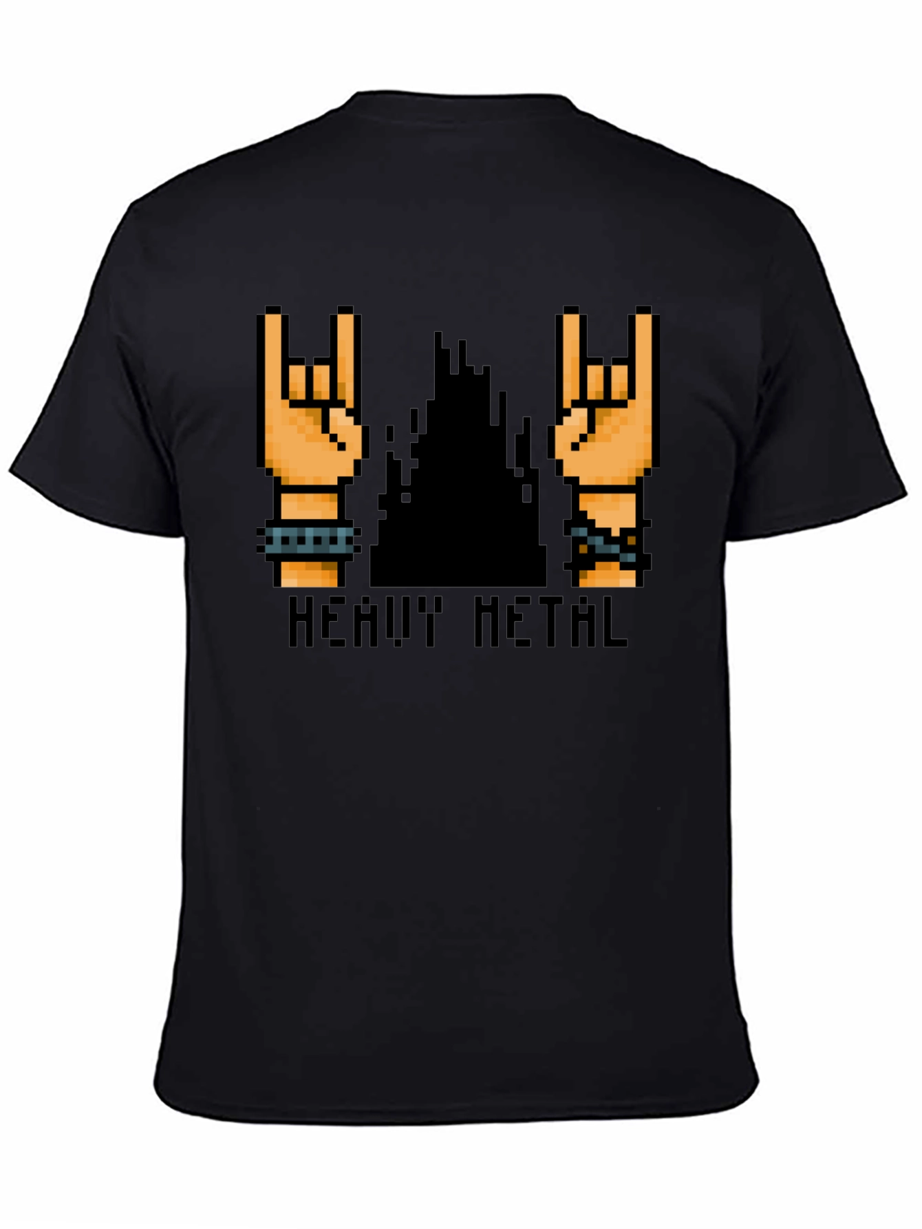 Heavy Metal Pixel Art Black T-Shirt
