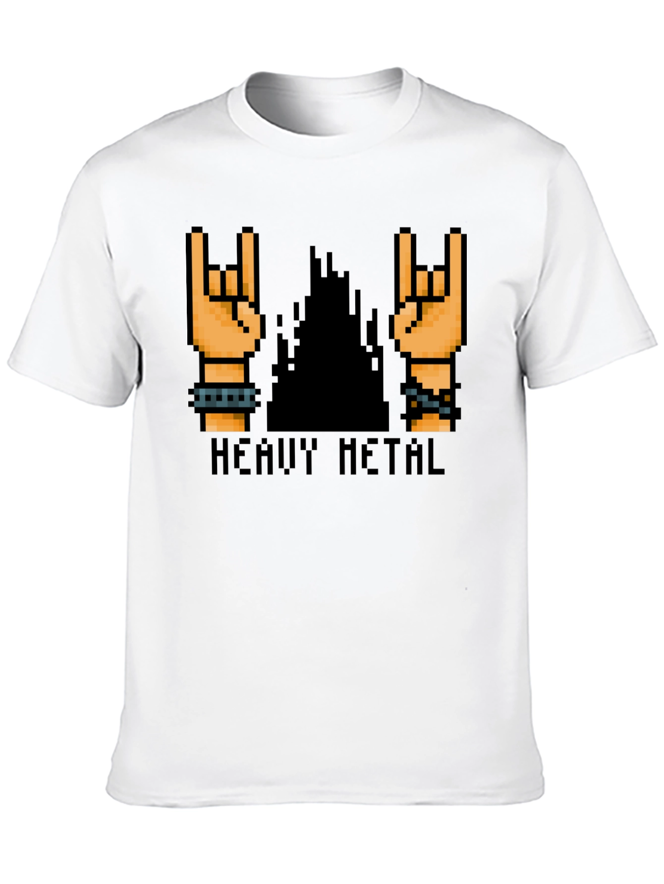 Heavy Metal Pixel Art Black T-Shirt