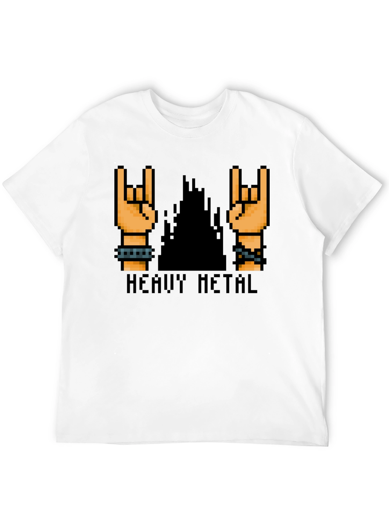 Heavy Metal Pixel Art Black T-Shirt
