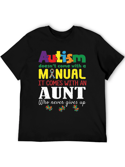 Autism Aunt T-Shirt: Never Gives Up Design