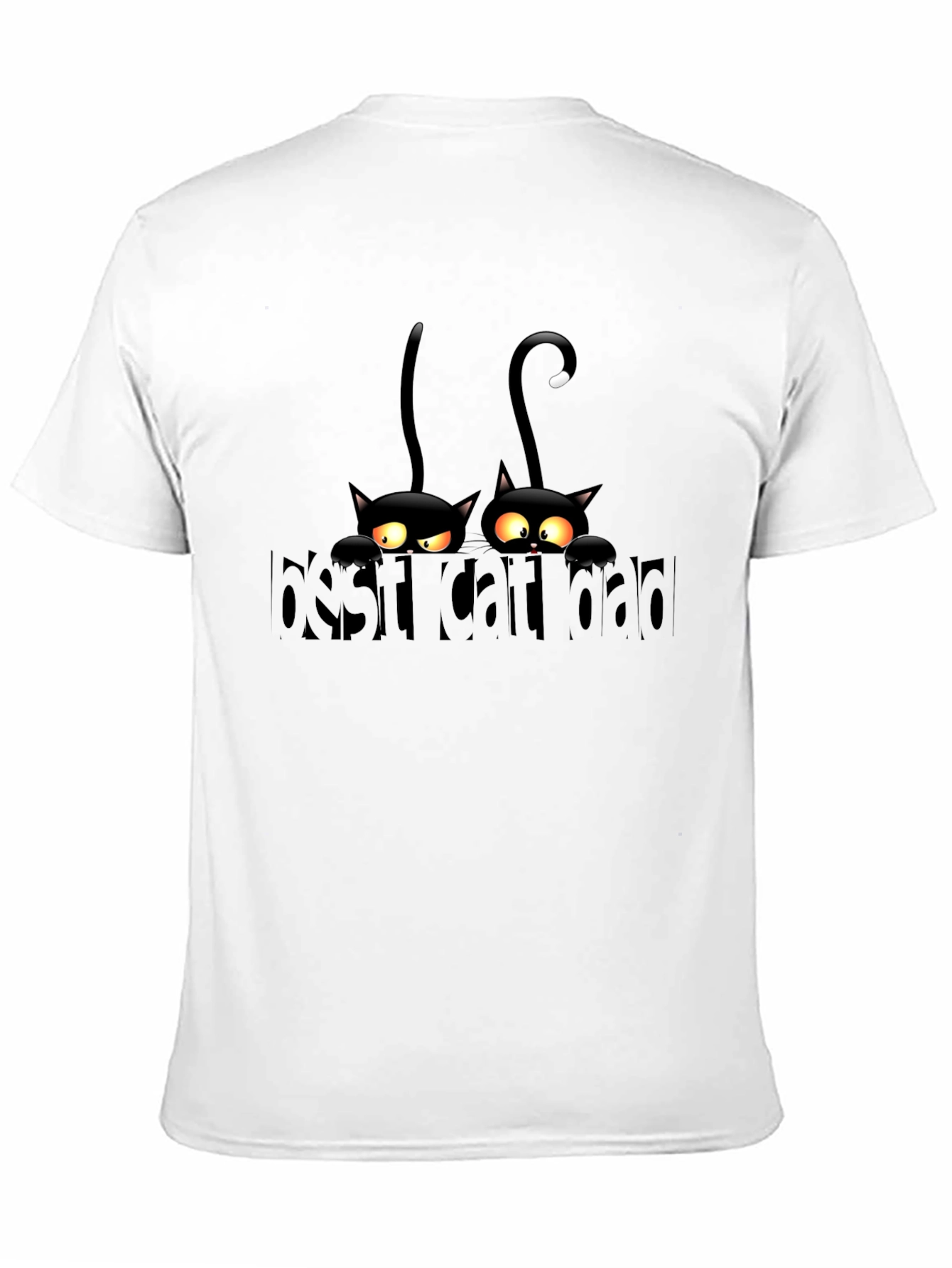 Mens Black Best Cat Dad Graphic T-Shirt