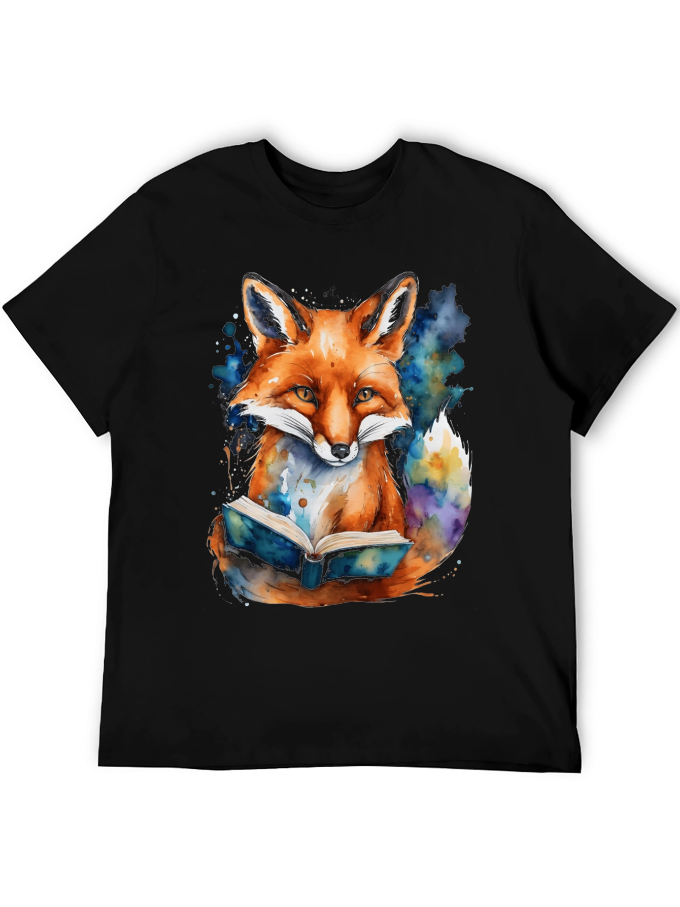 Fox Reading Book Graphic T-Shirt