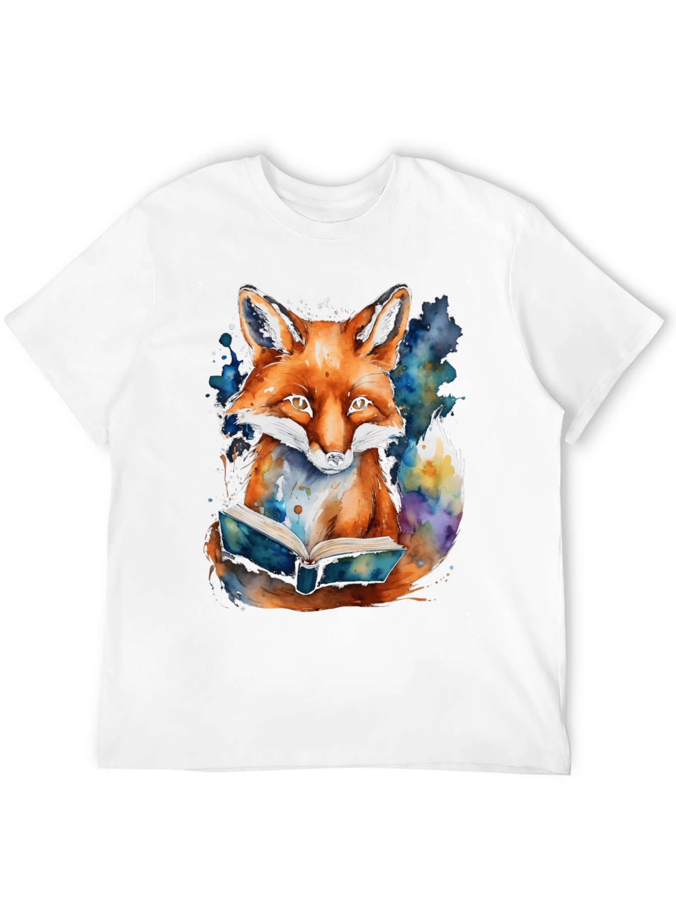 Fox Reading Book Graphic T-Shirt