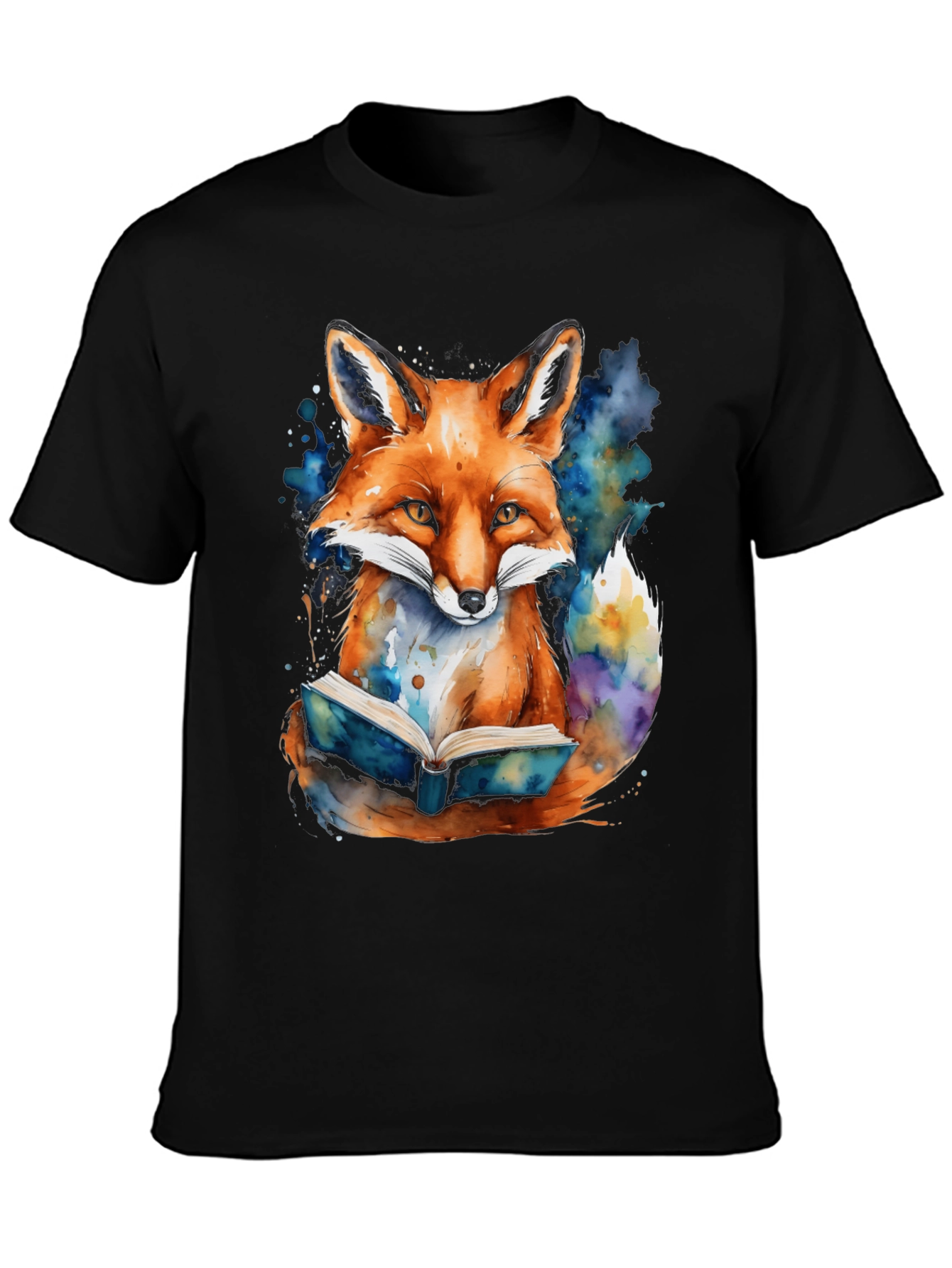 Fox Reading Book Graphic T-Shirt