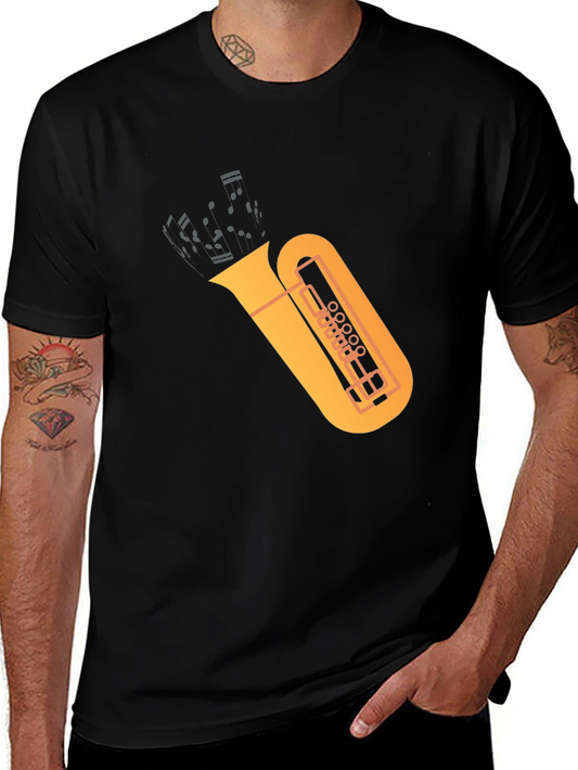 Tuba Graphic Tee - Music Lovers Black T-Shirt