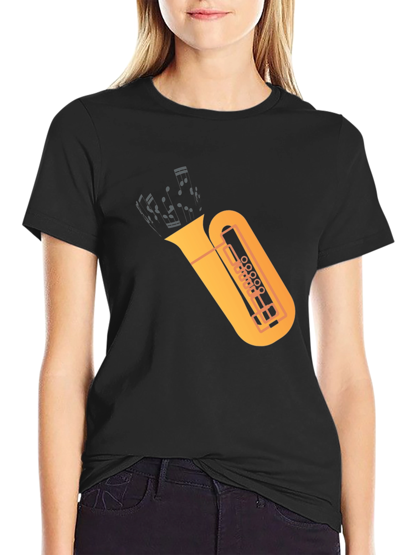 Tuba Graphic Tee - Music Lovers Black T-Shirt
