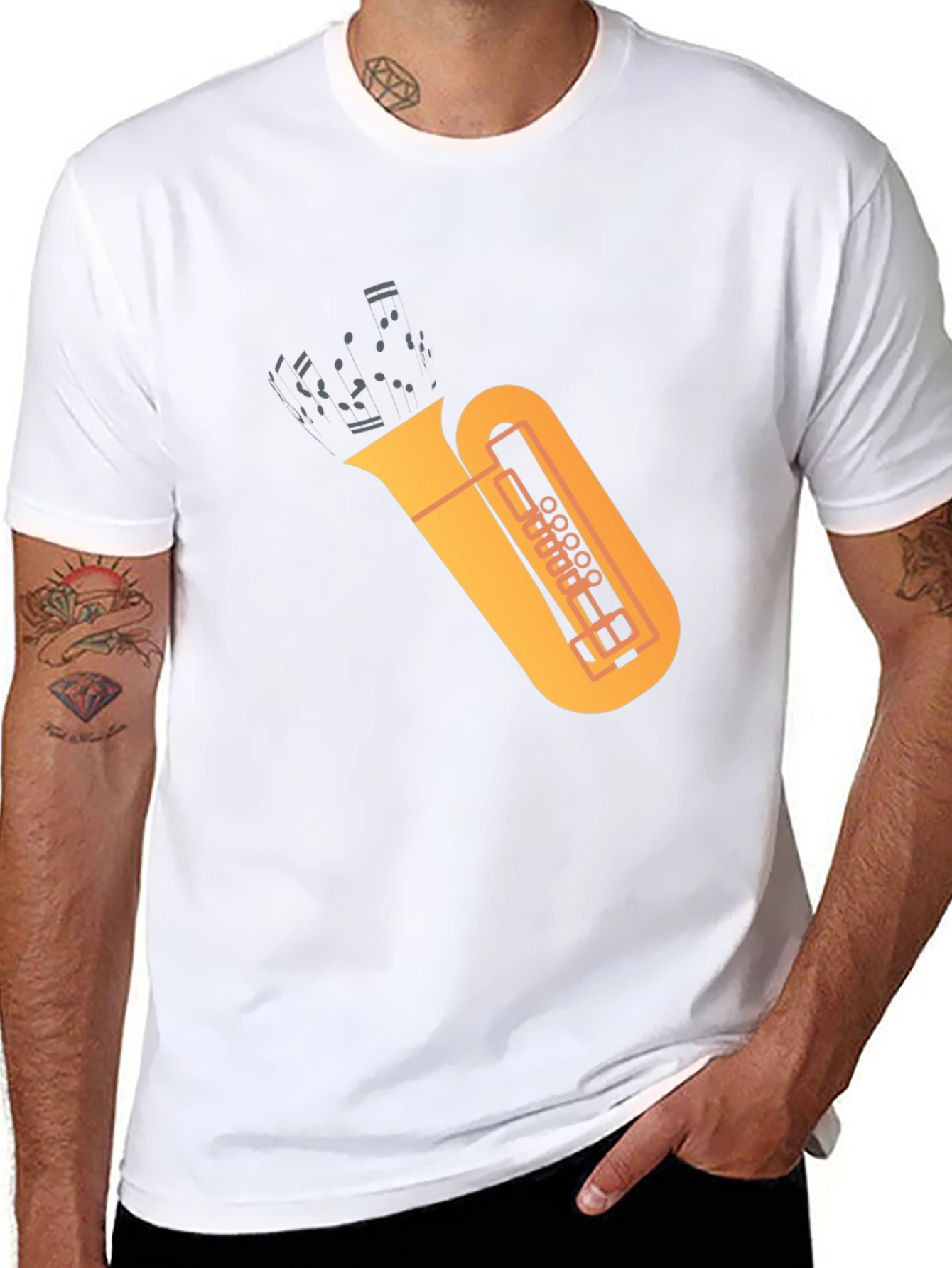 Tuba Graphic Tee - Music Lovers Black T-Shirt