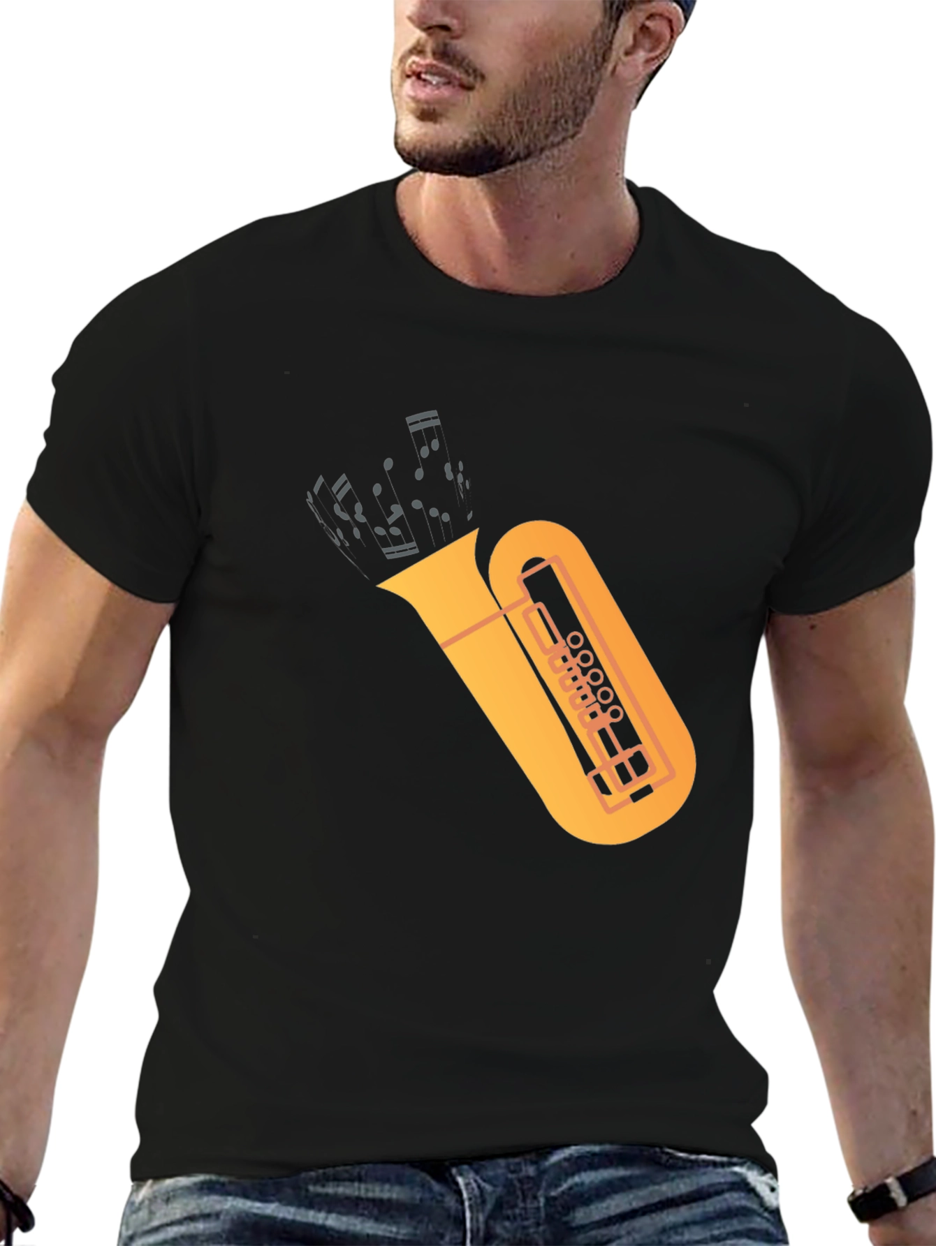 Tuba Graphic Tee - Music Lovers Black T-Shirt