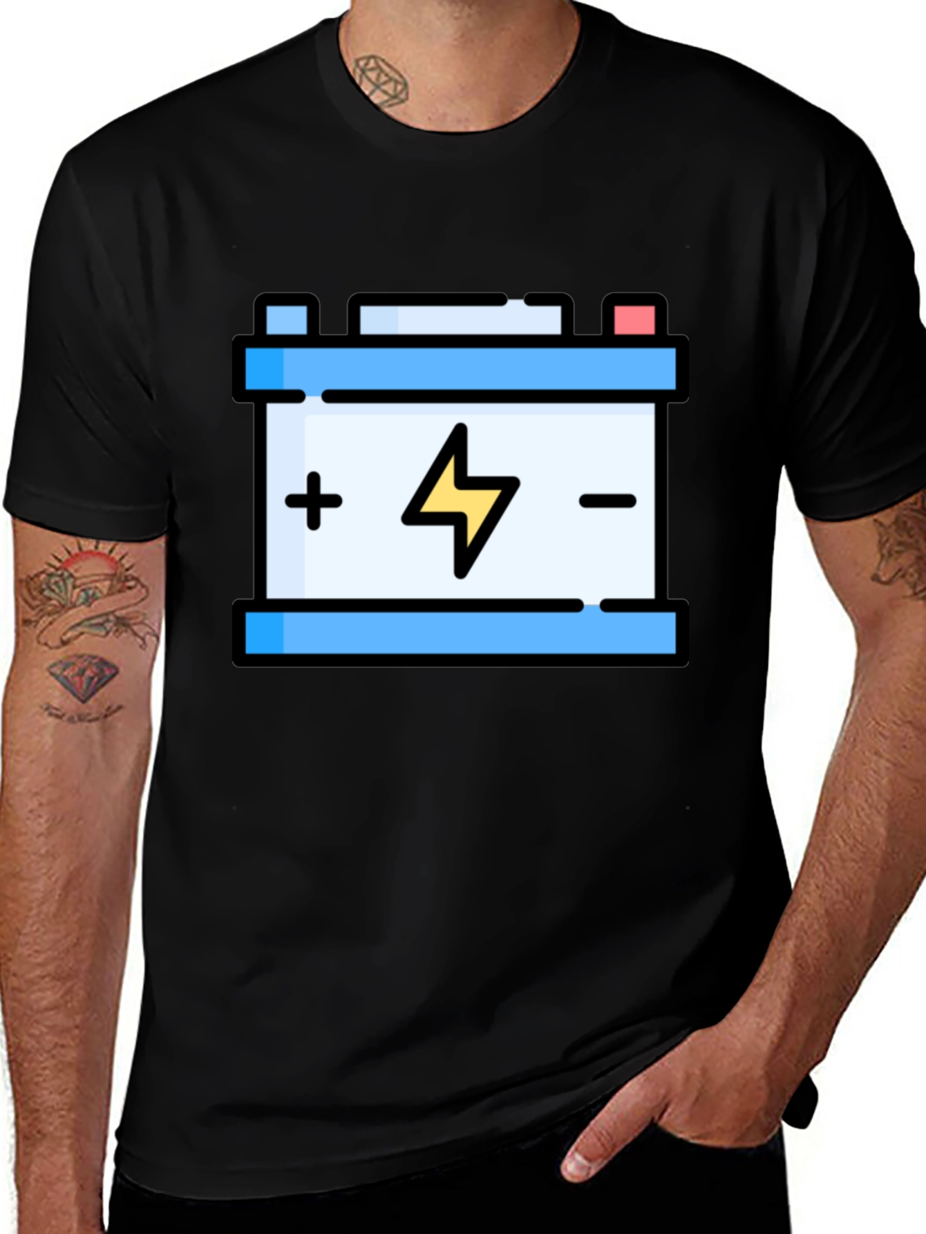 Battery Graphic Tee - Electric Energy Style