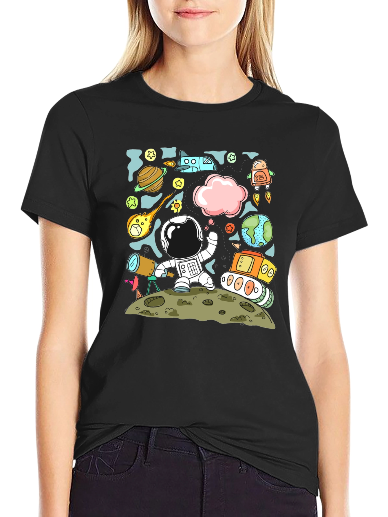 Astronaut Space Adventure Graphic Tee