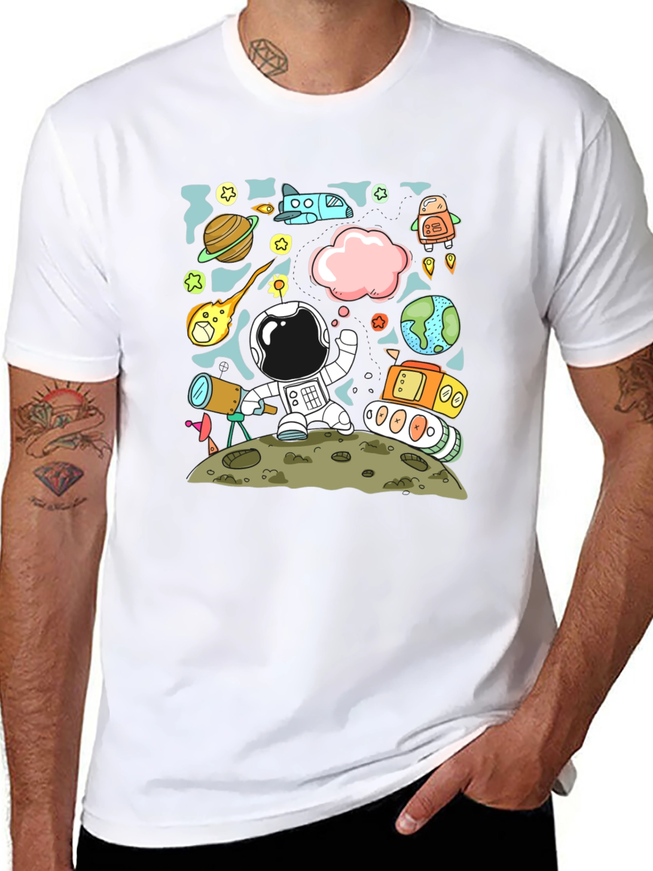 Astronaut Space Adventure Graphic Tee